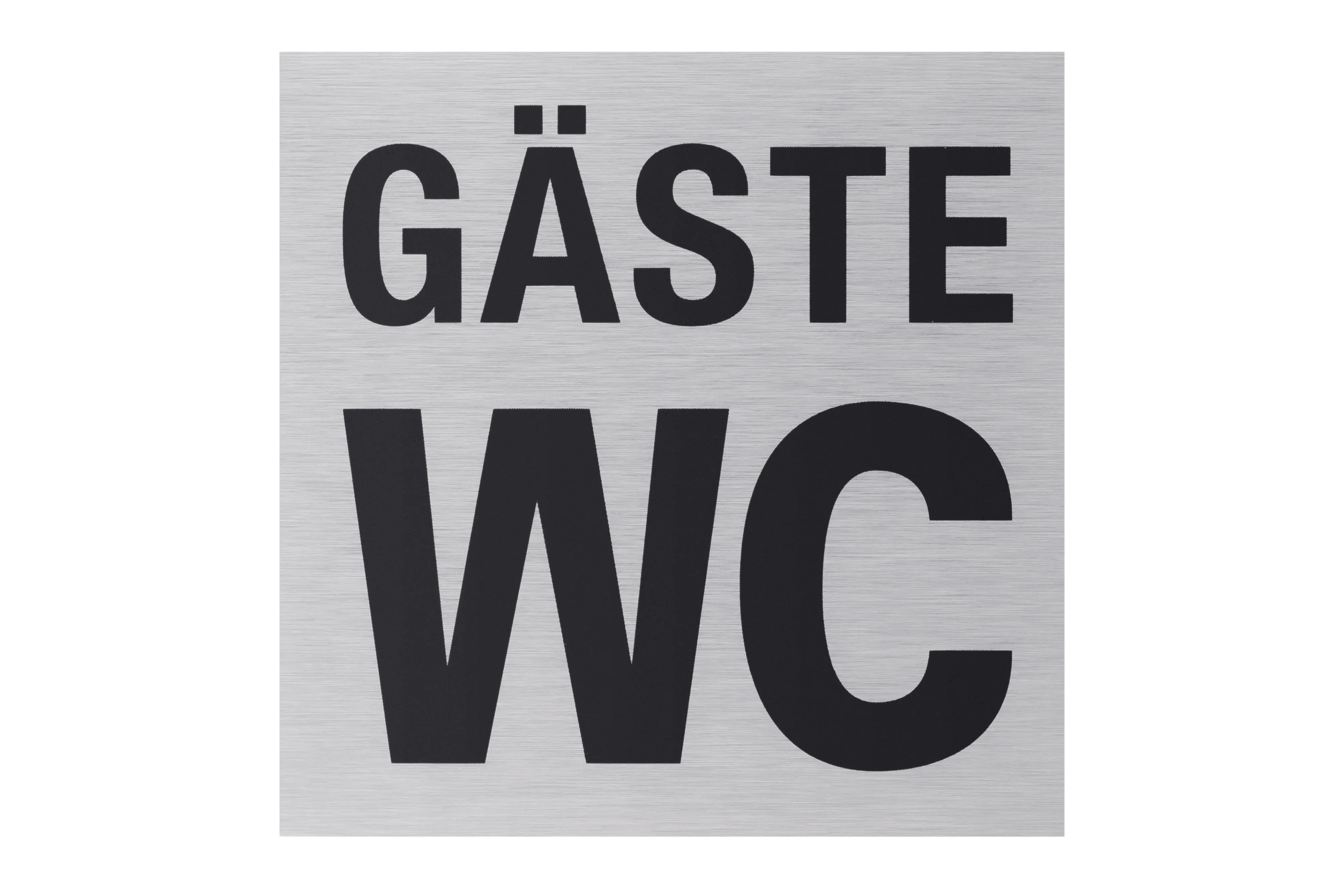 Conmetall Aufkleber Gäste-WC Aluminium 8 x 8 cm edelstahl-optik