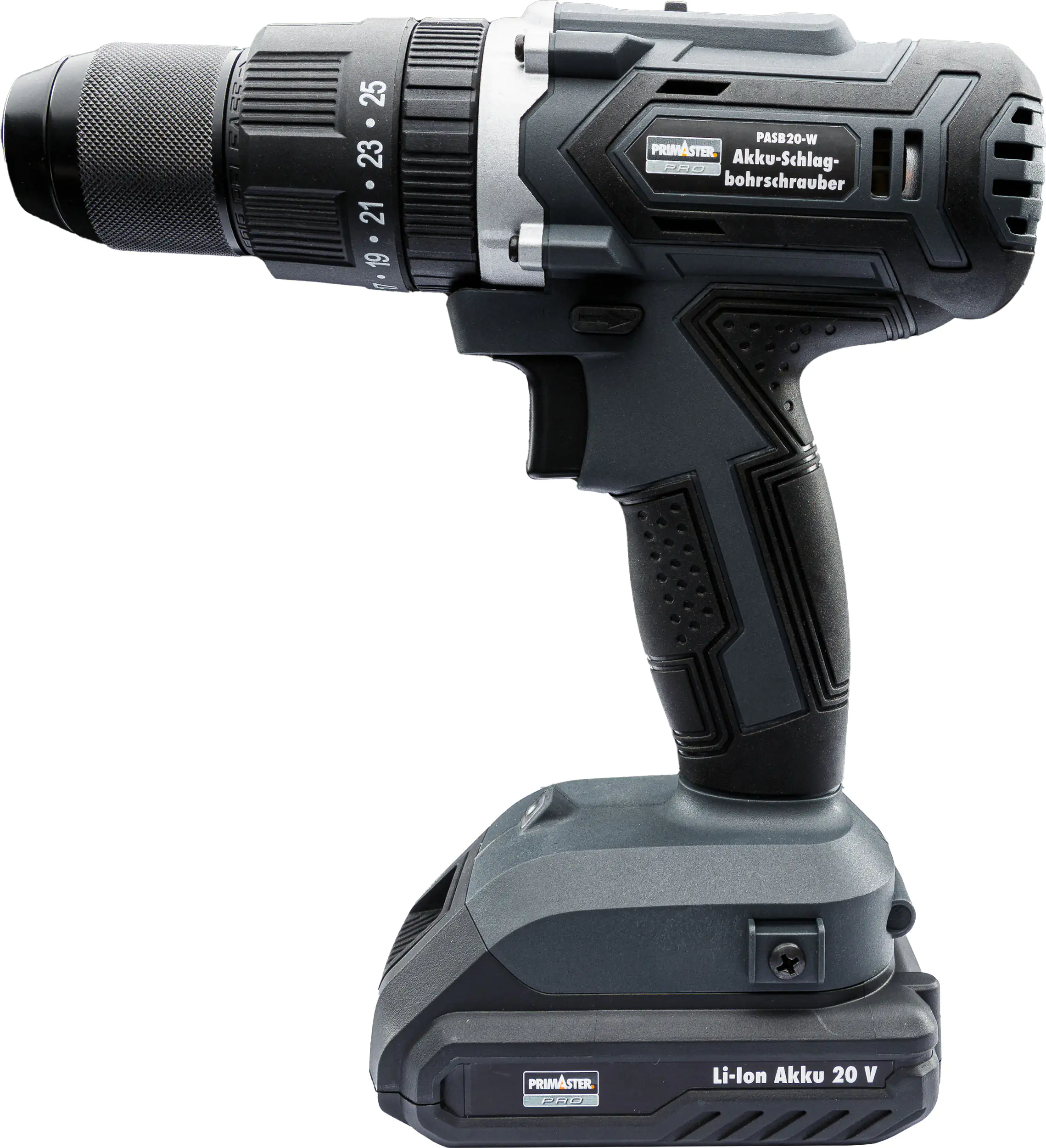 Primaster Pro Akku-Schlagbohrschrauber PAS20-S 20 V mit 2 Akkus und Ladegerät