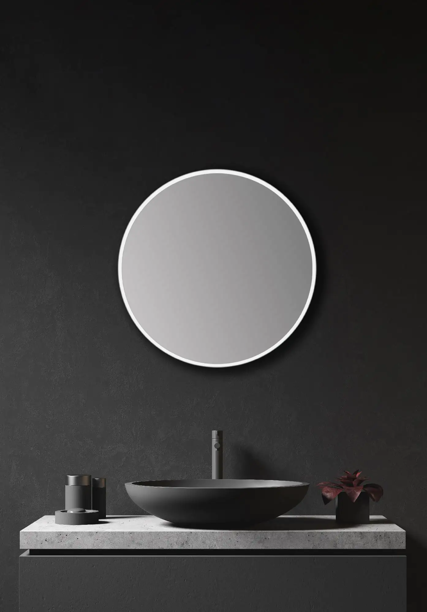 DSK Design Spiegel Silver Coiffeur White Ø50 cm, weiß