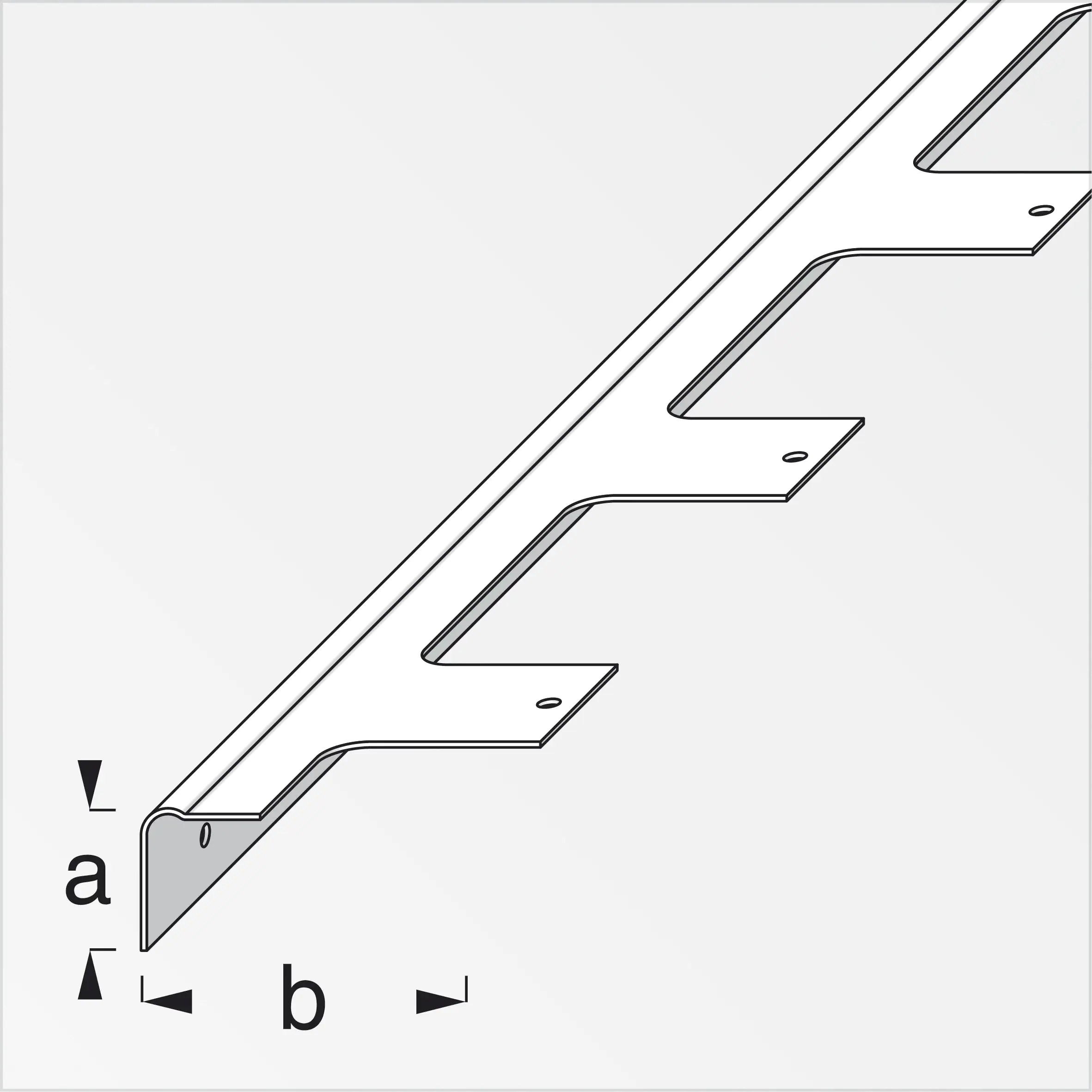 alfer Treppen-Reparaturwinkel, für Holztreppen 1.03 m, 39 x 43 mm verzinkt