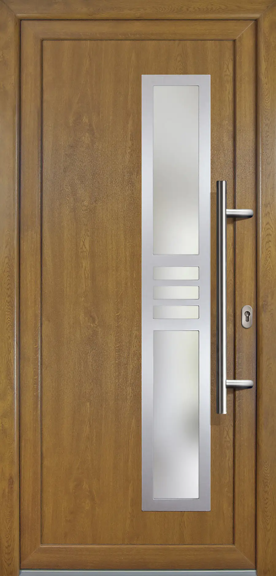 Meeth Haustür Signum PVC Exclusiv PVC Modell 53 88 x 200 cm, DIN rechts, weiß/golden Oak