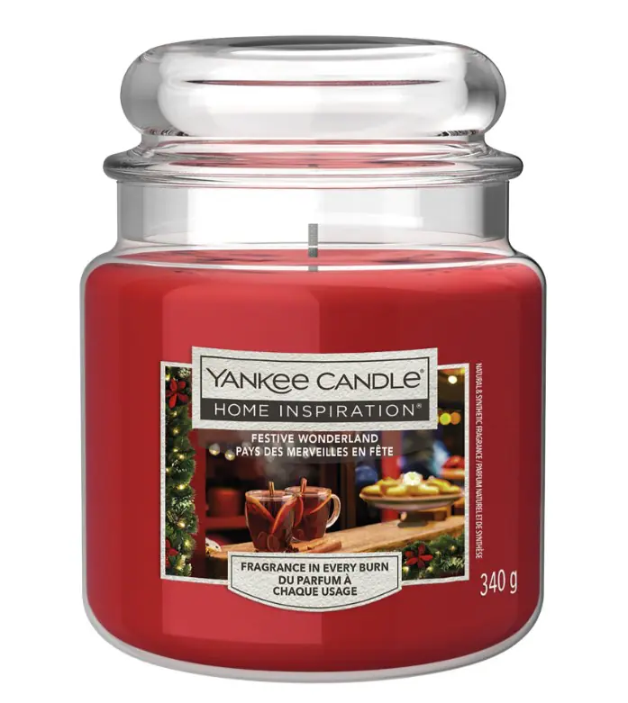 Yankee Candle Duftkerze Mittleres Glas Christmas Bubbly 340 g rosa