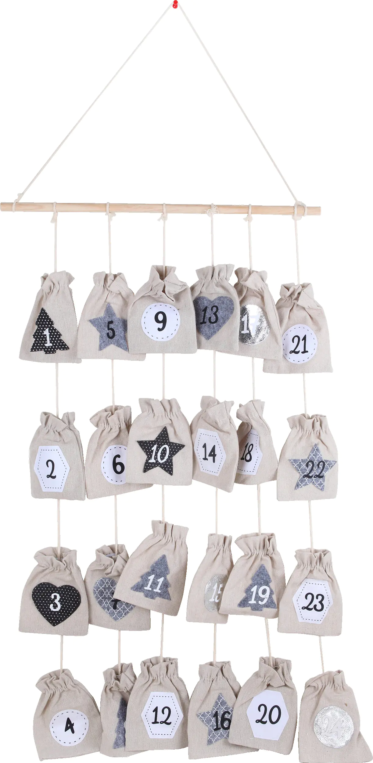 TrendLine Deko Adventskalender Holz 61 x 8 x 38 cm zum selbst befüllen