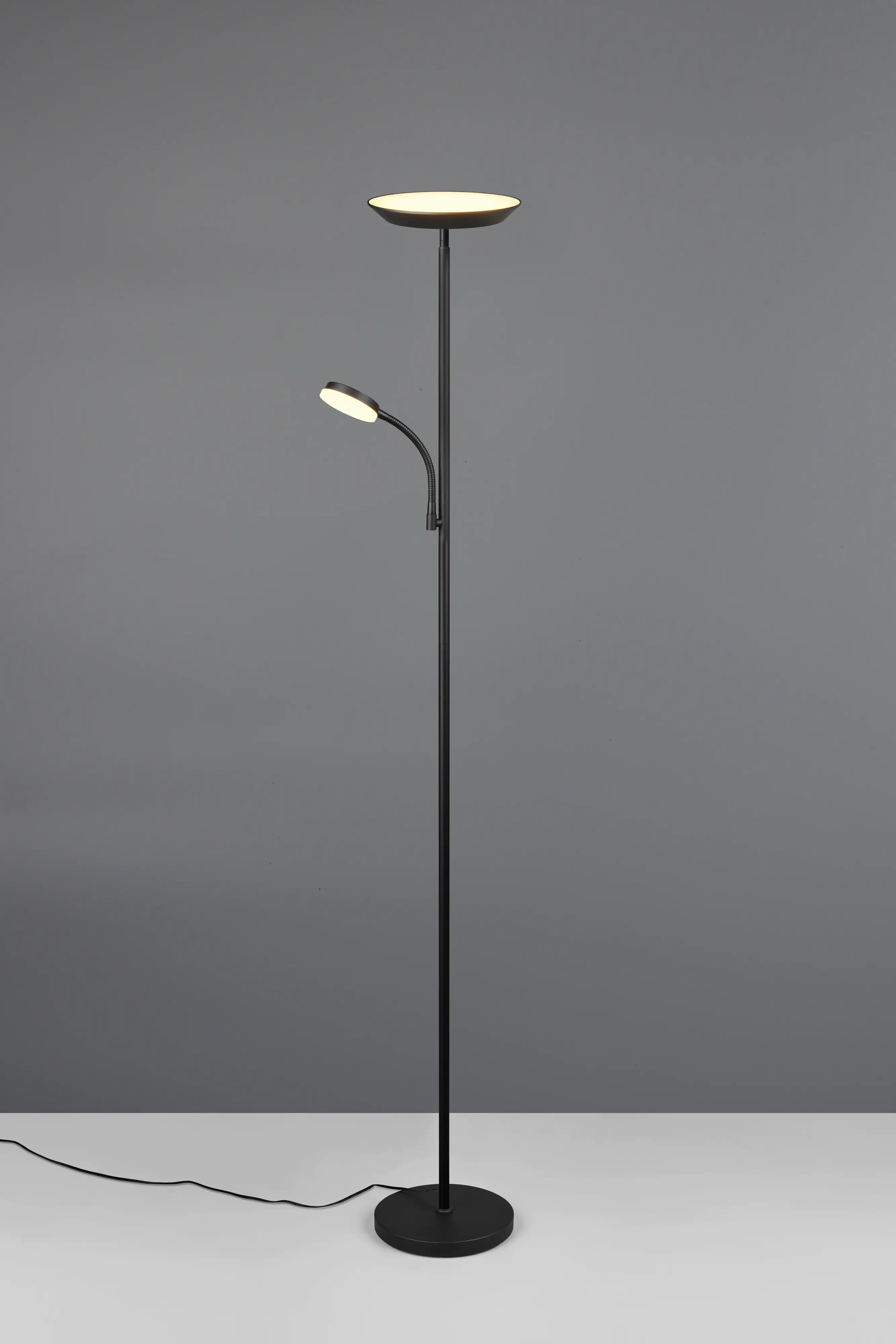 Trio LED Stehleuchte Specter 17 + 4,5 W schwarz matt