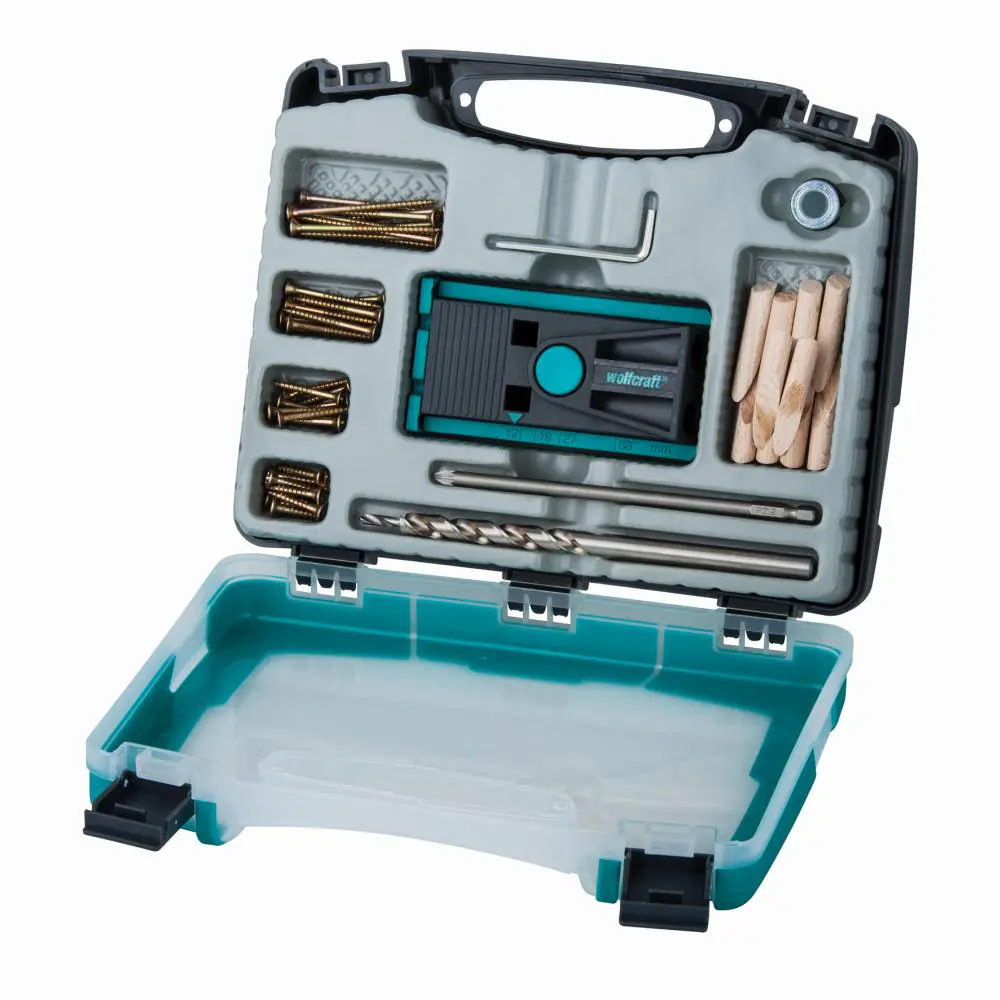 Wolfcraft Undercover Jig Bohrlehre Komplettset 54-teilig