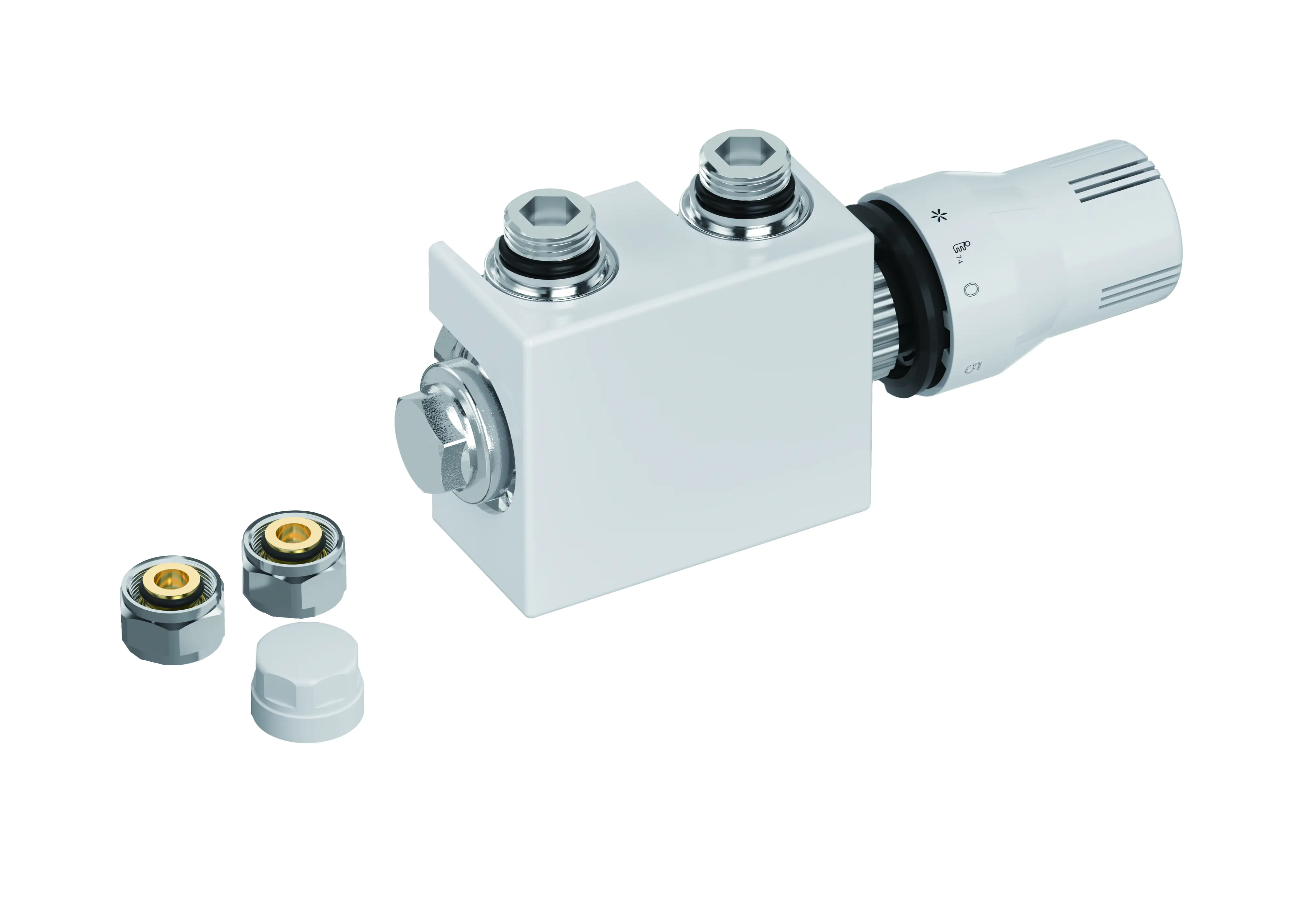 Heizkörperventilblocksatz Vario weiß