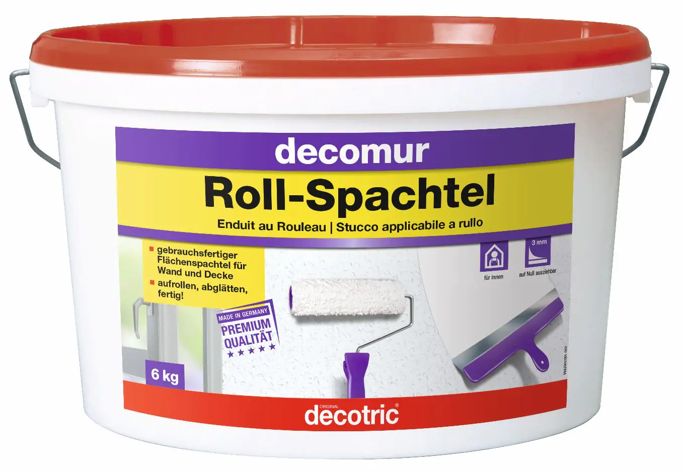 Decotric Glatte Wand Roll-Spachtel 6kg