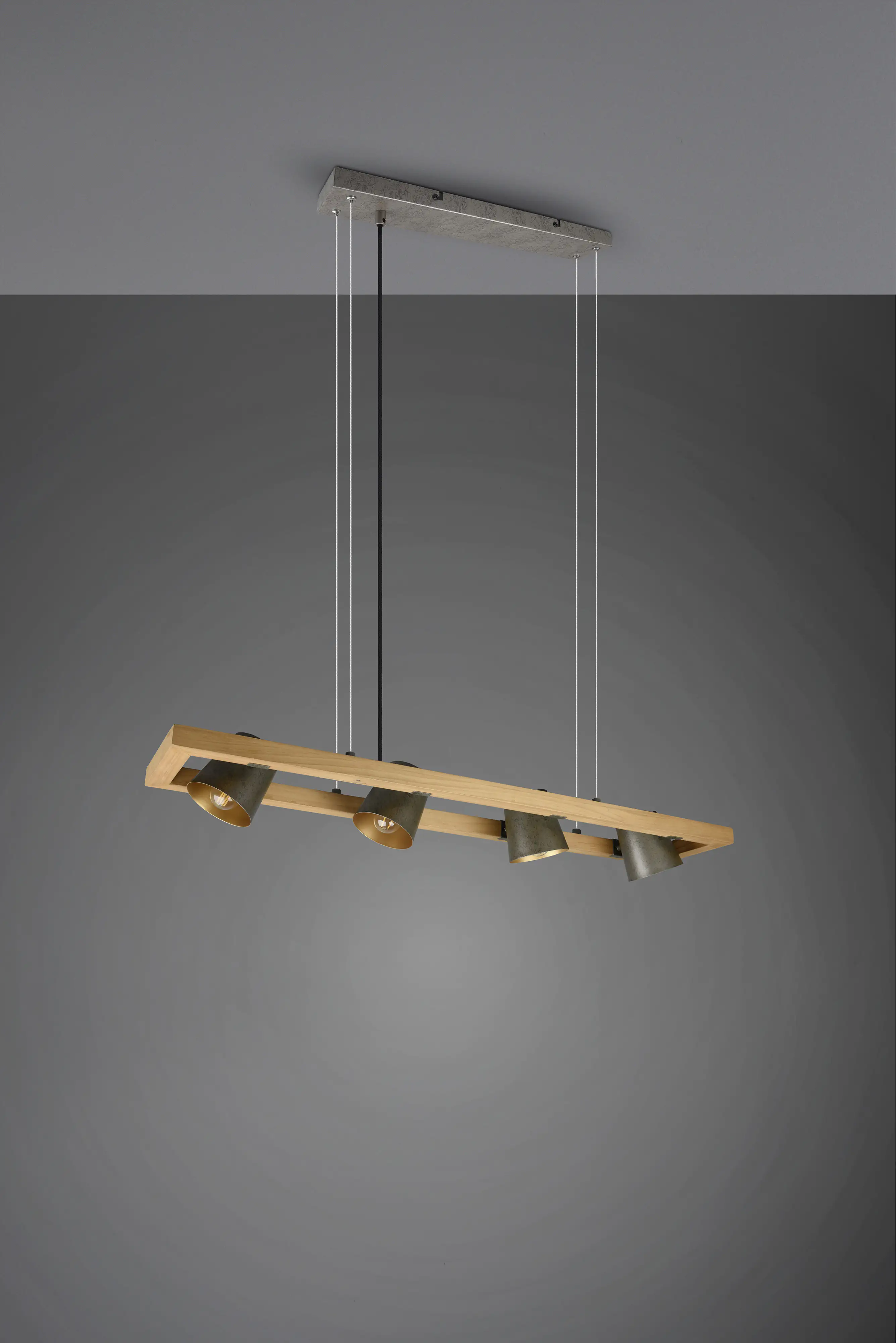 Trio Leuchten Pendelleuchte Bell 4-flammig nickel antik