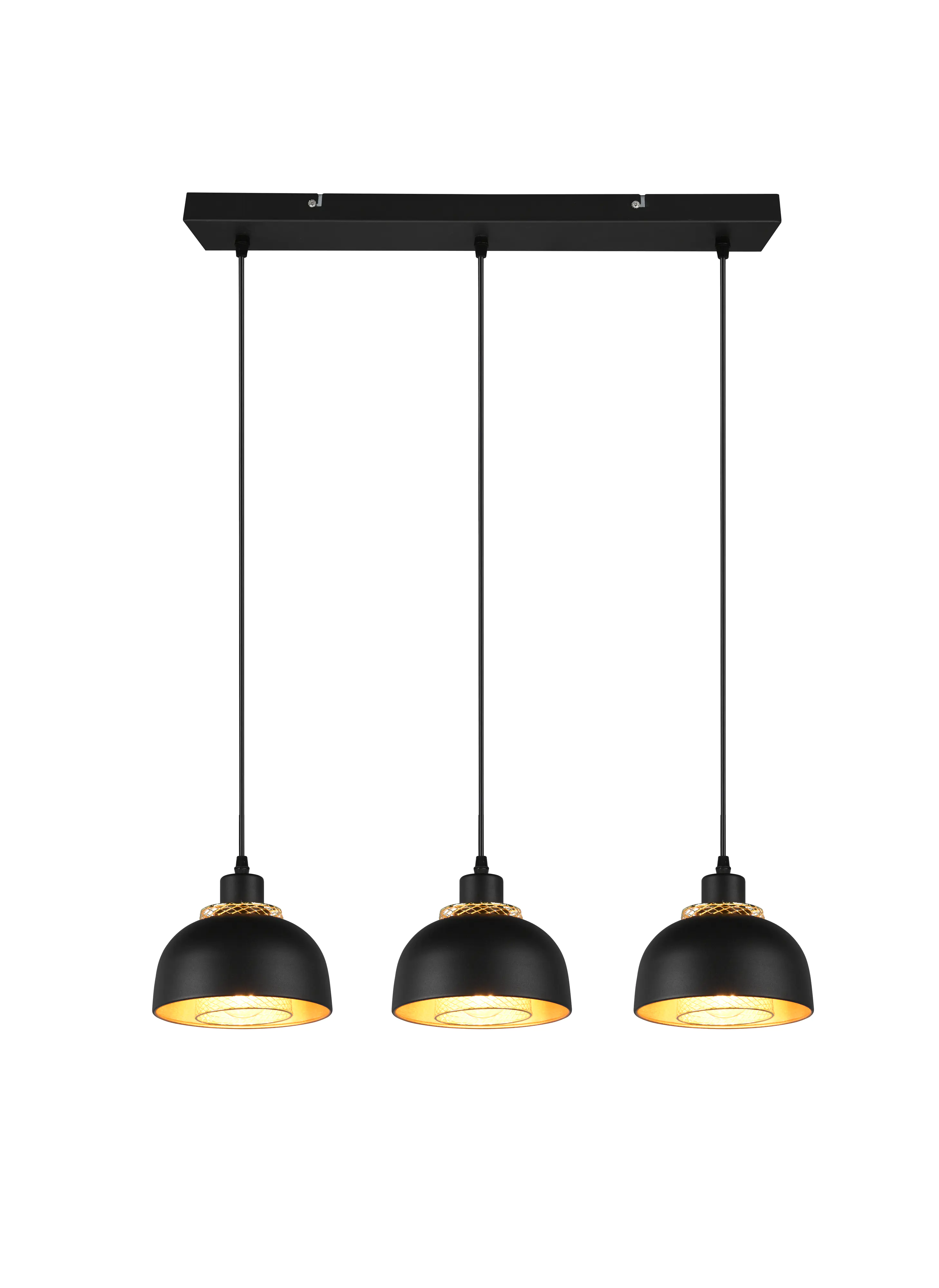 Trio Leuchten Pendelleuchte Punch 3xE27, schwarz matt