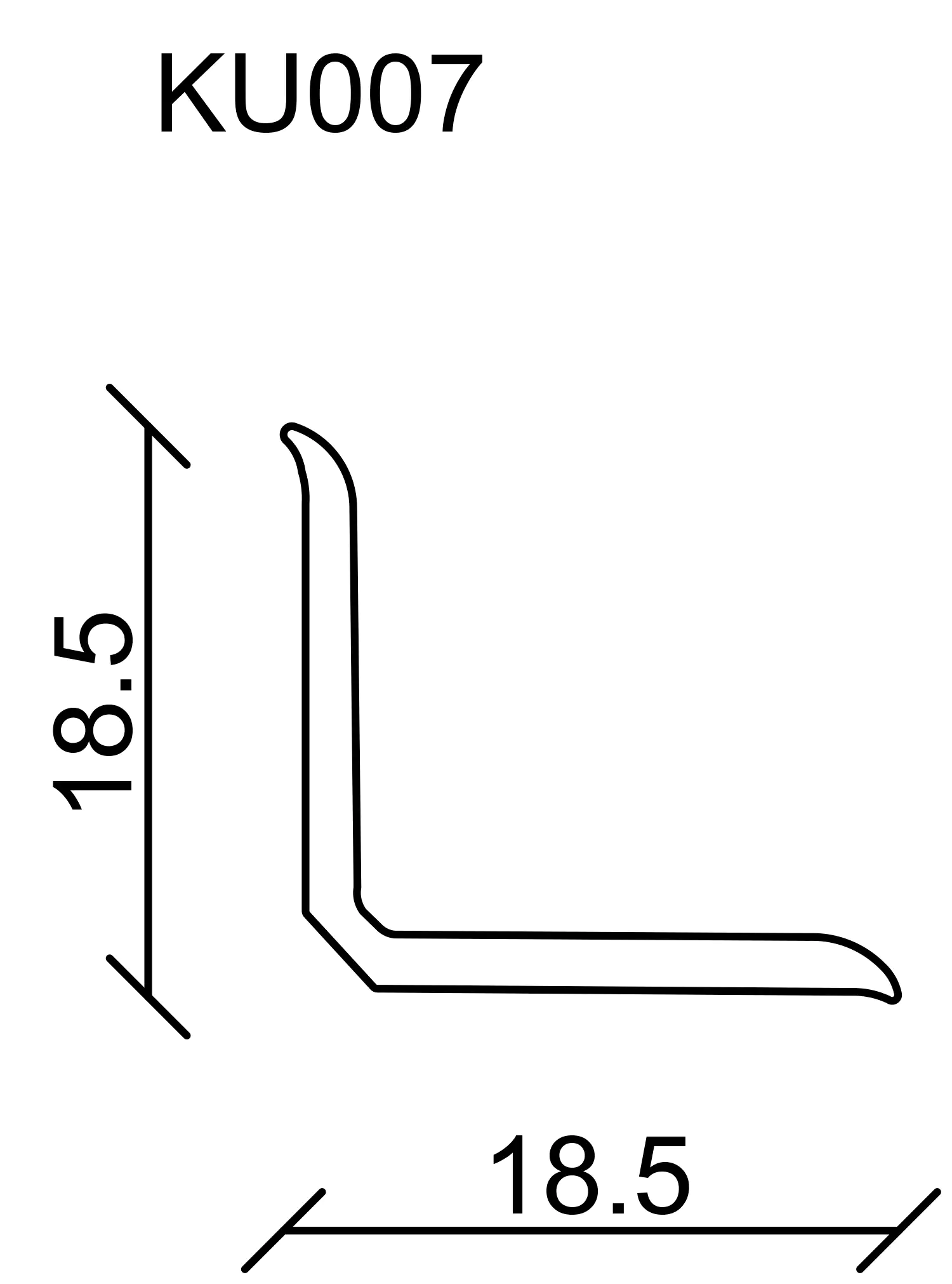 FN Neuhofer Knickwinkelleiste 500 cm 18,5 x 18,5 mm Eiche