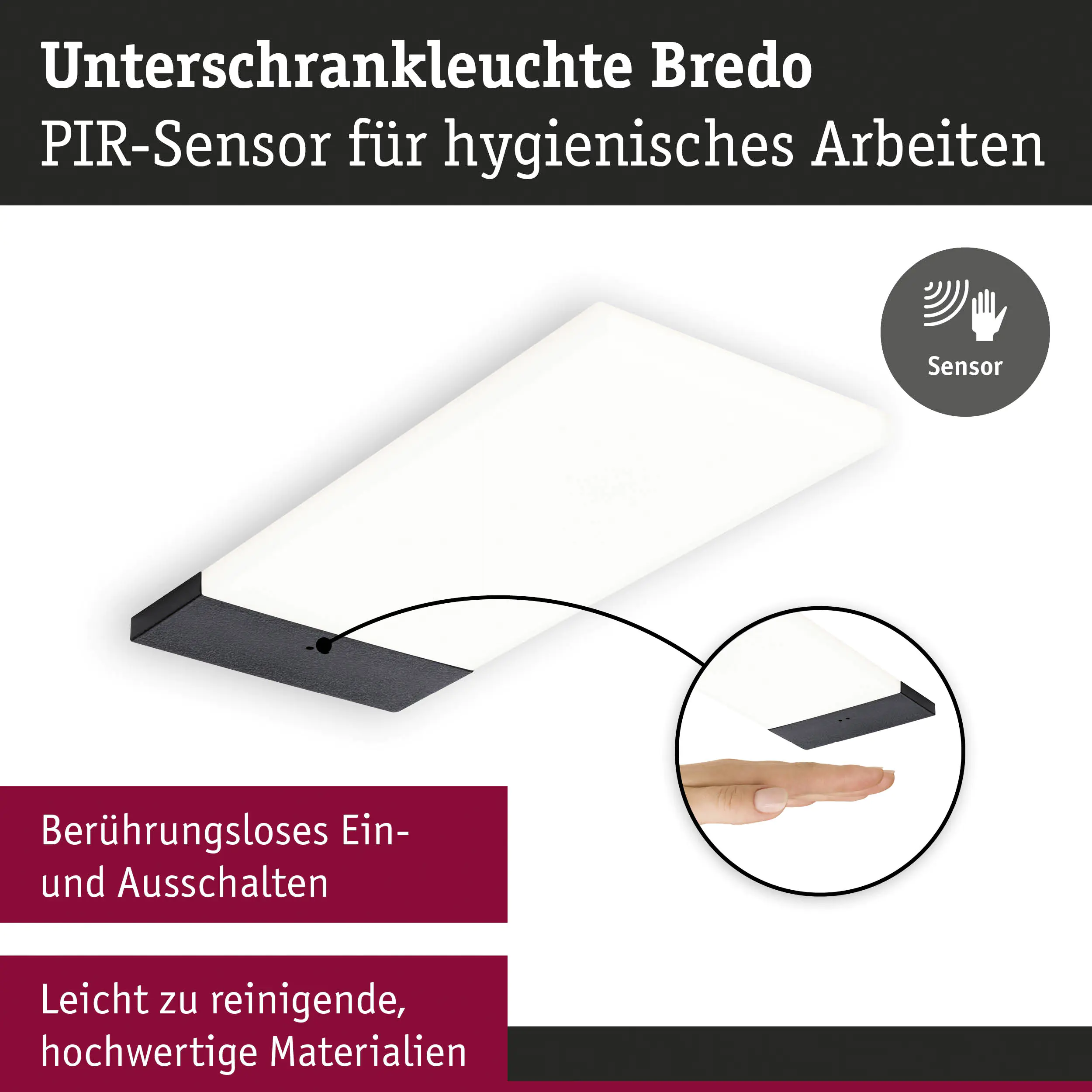Paulmann LED Unterbauleuchte Bredo schwarz warmweiß 3er Set