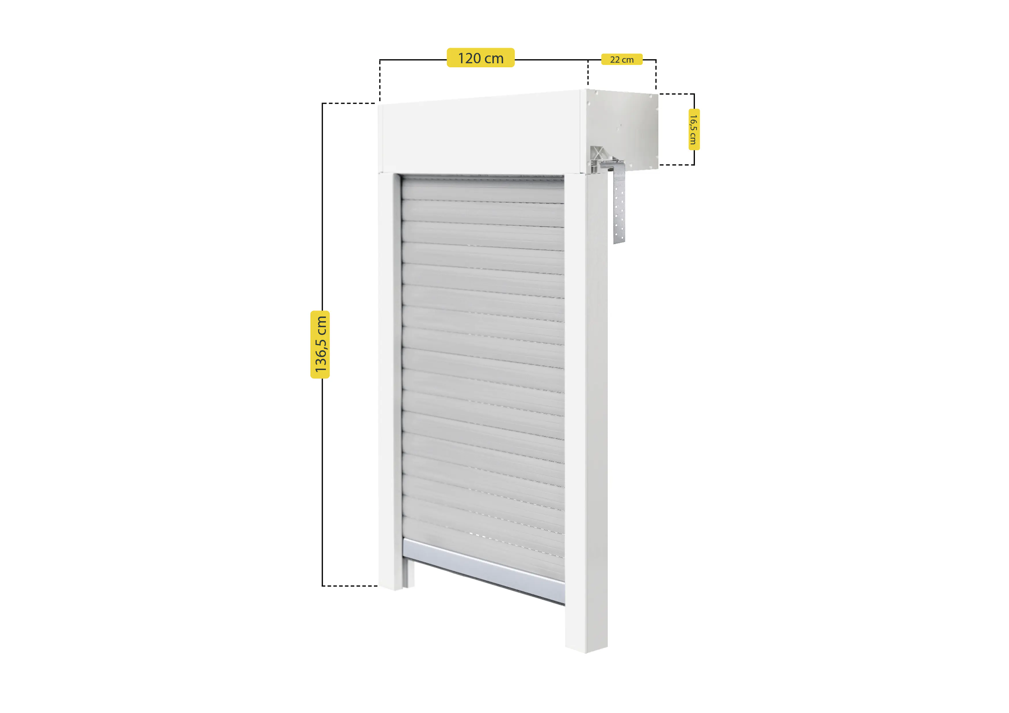 Schellenberg Aufsatzrollladen-Set für Fenster 120 x 120 cm weiß/grau