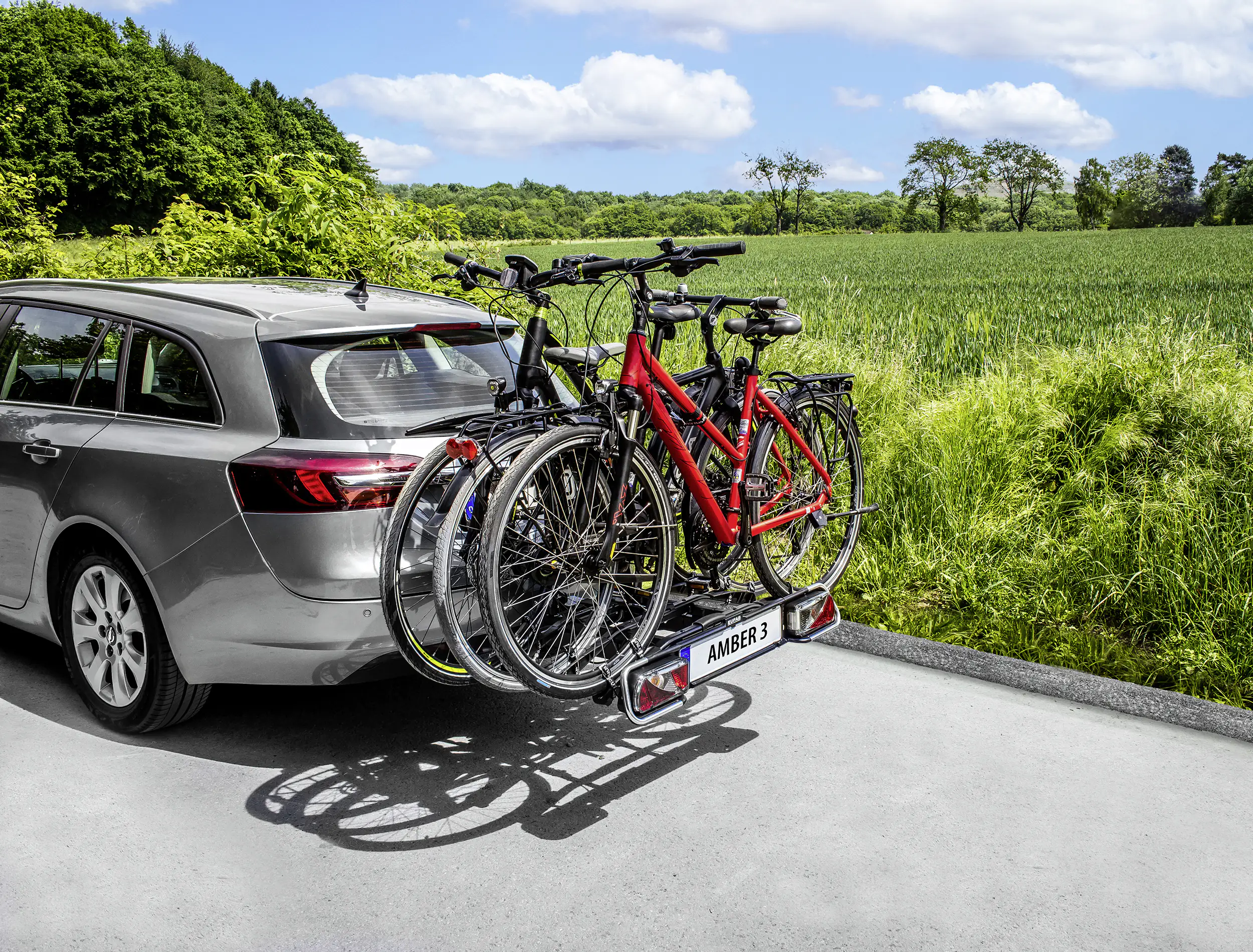 EUFAB Fahrradheckträger Amber III für 3 Fahrräder abklappbar