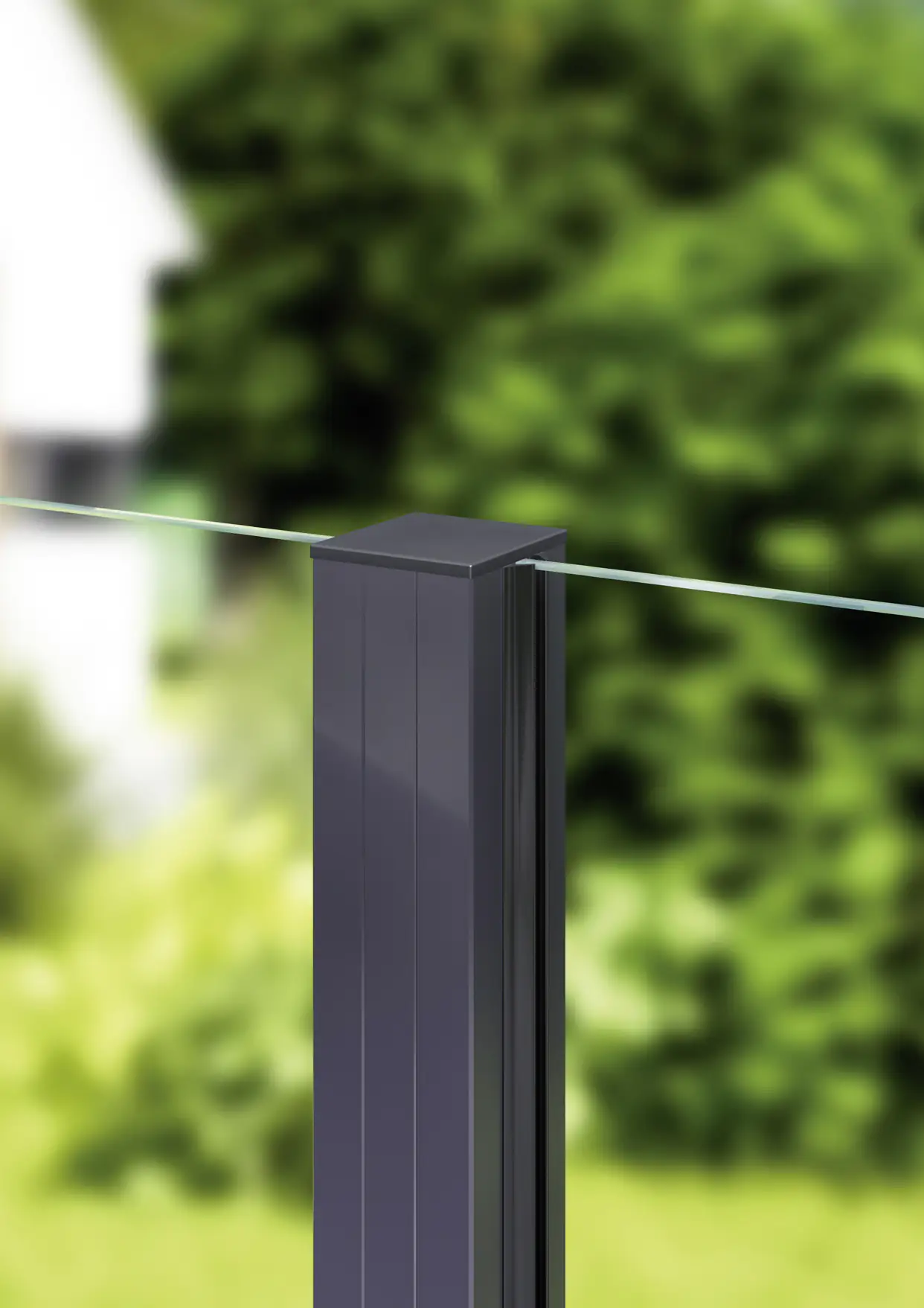 Aluminium-Pfosten 187 cm, 68 x 68 mm, anthrazitgrau RAL 7016