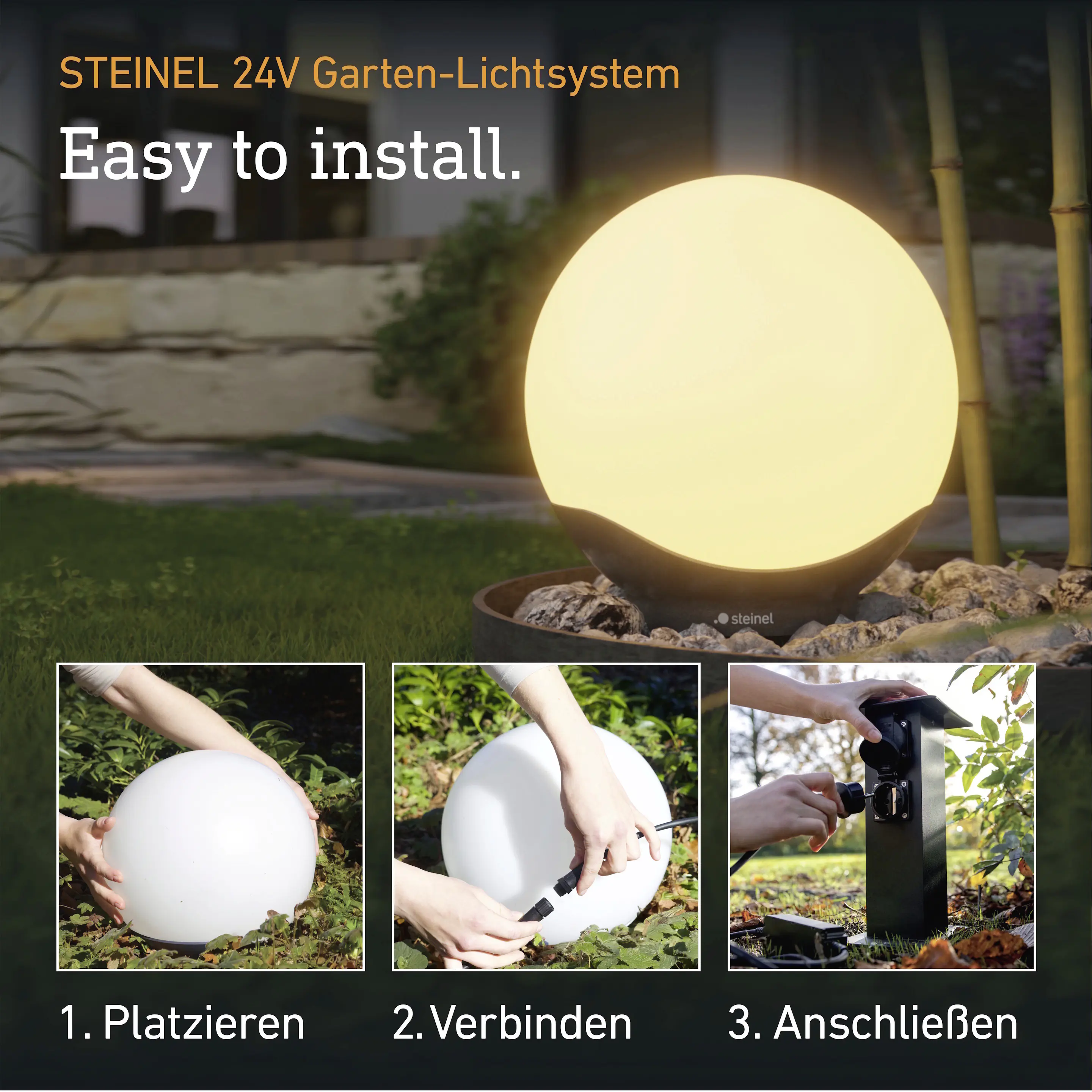 Steinel LED Außenleuchte Sphera 24V Ø 40 cm ultra warmweiß-neutralweiß weiß