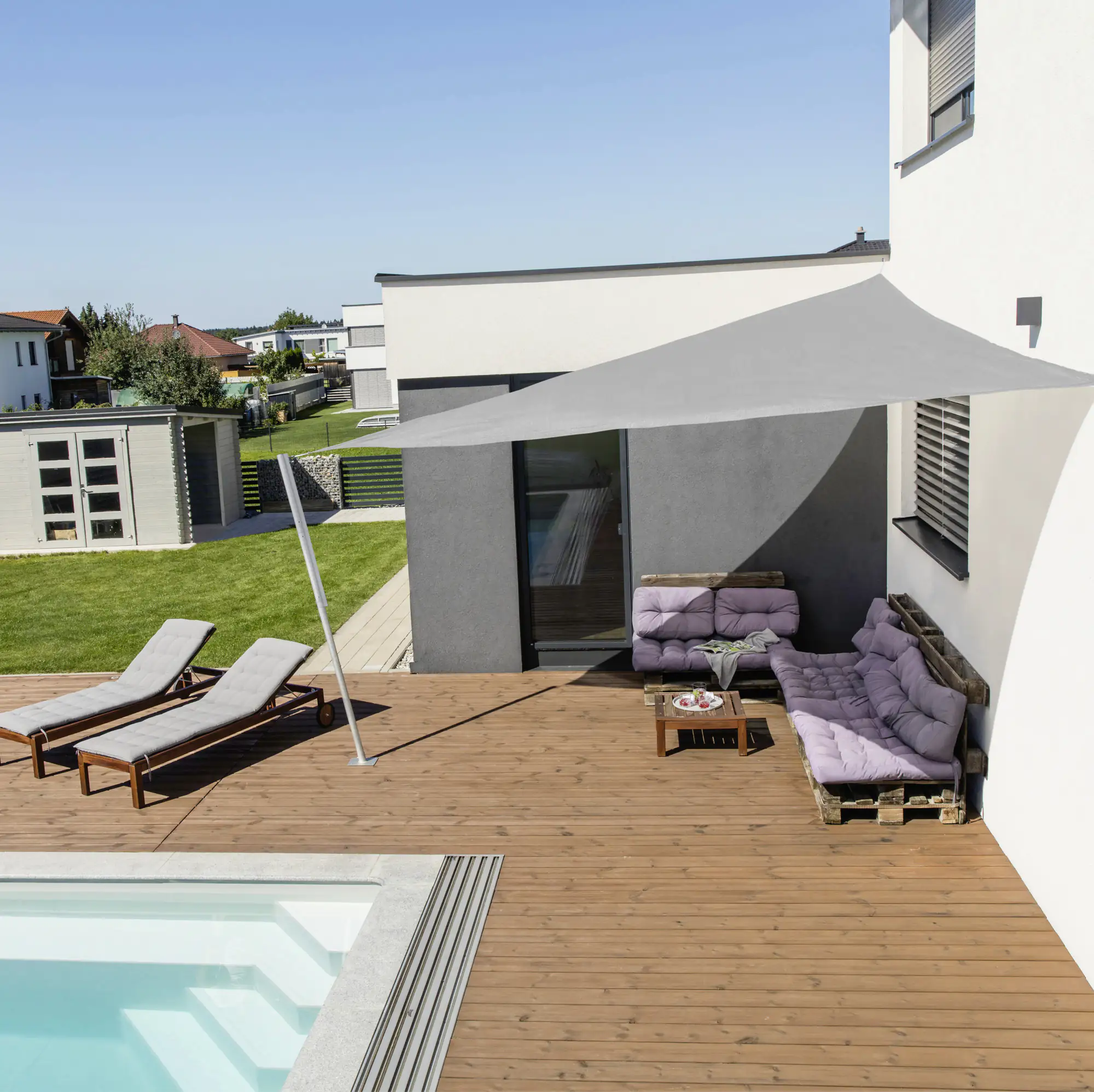 Windhager Sonnensegel Capri grau 4 x 4 x 4 m