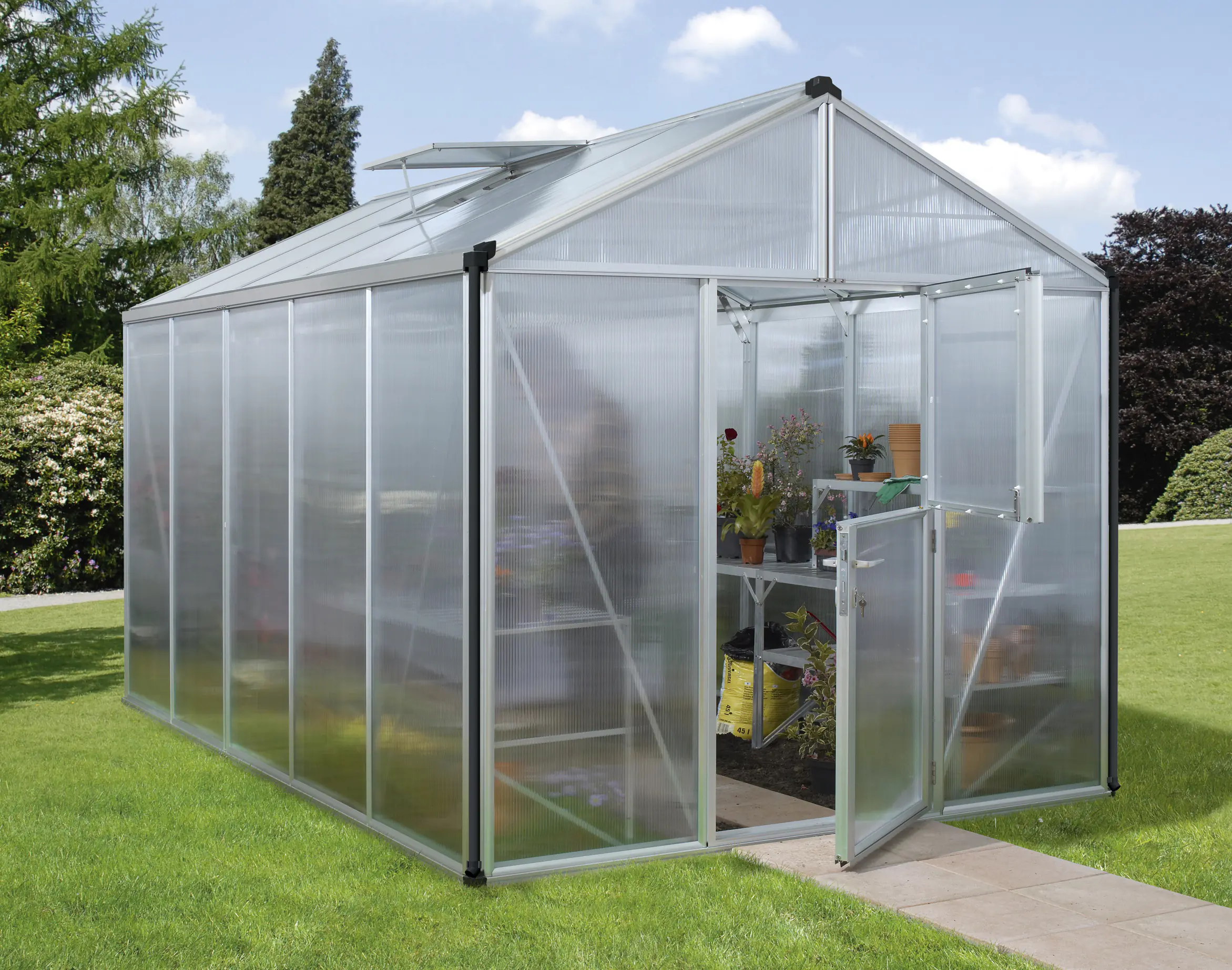 Vitavia Gewächshaus-Set Zeus 10000 HKP 10 mm alu 266 x 398 cm 
