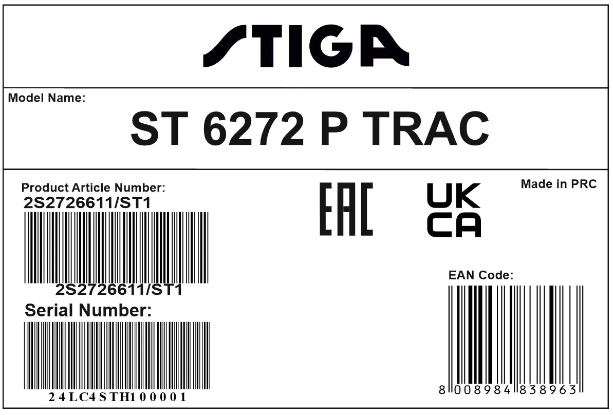 Stiga Benzin-Schneefräse ST 6272 P TRAC Arbeitsbreite 72 cm 6,2 kW