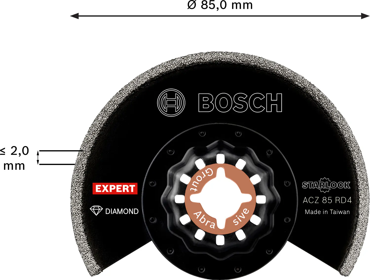 Bosch Expert Diamant-Segment-Sägeblatt ACZ 85 RD4 für Multifunktionswerkzeuge 85 mm