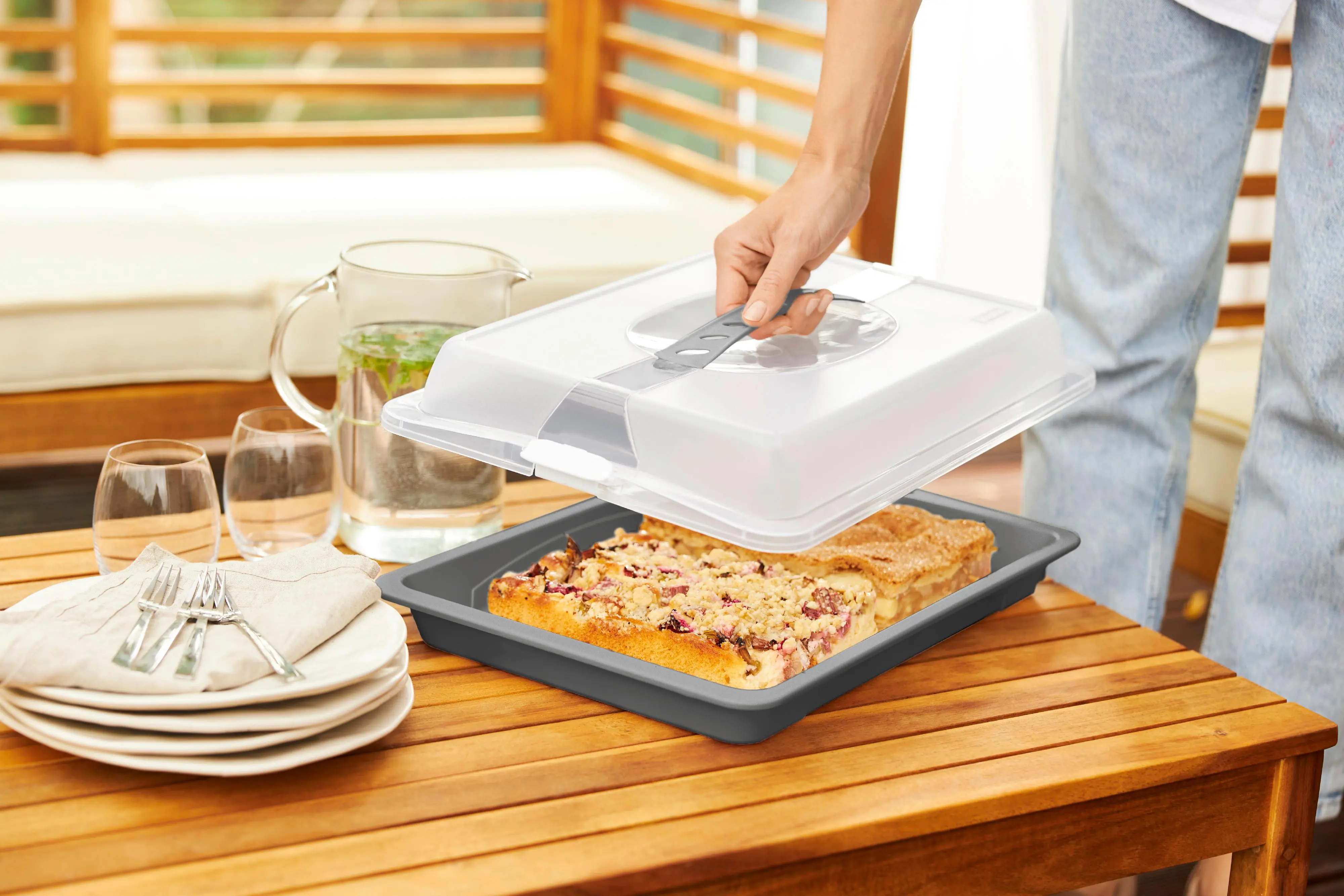 Rotho Kuchentransportbox John medium 44 x 30 cm grau