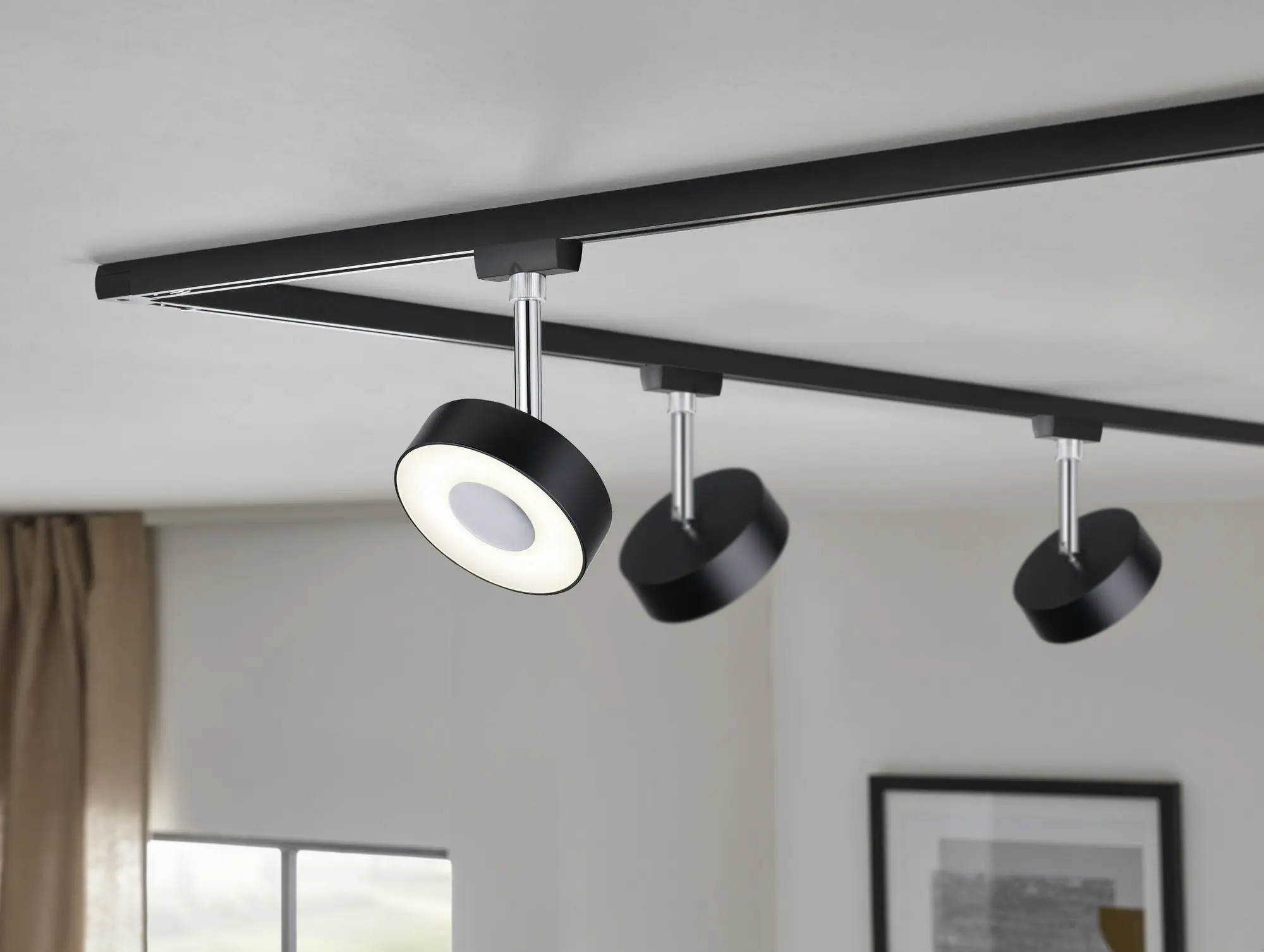 Paulmann URail LED Einzelspot Circle schwarz matt 9,8 x 15,4 cm warmweiß