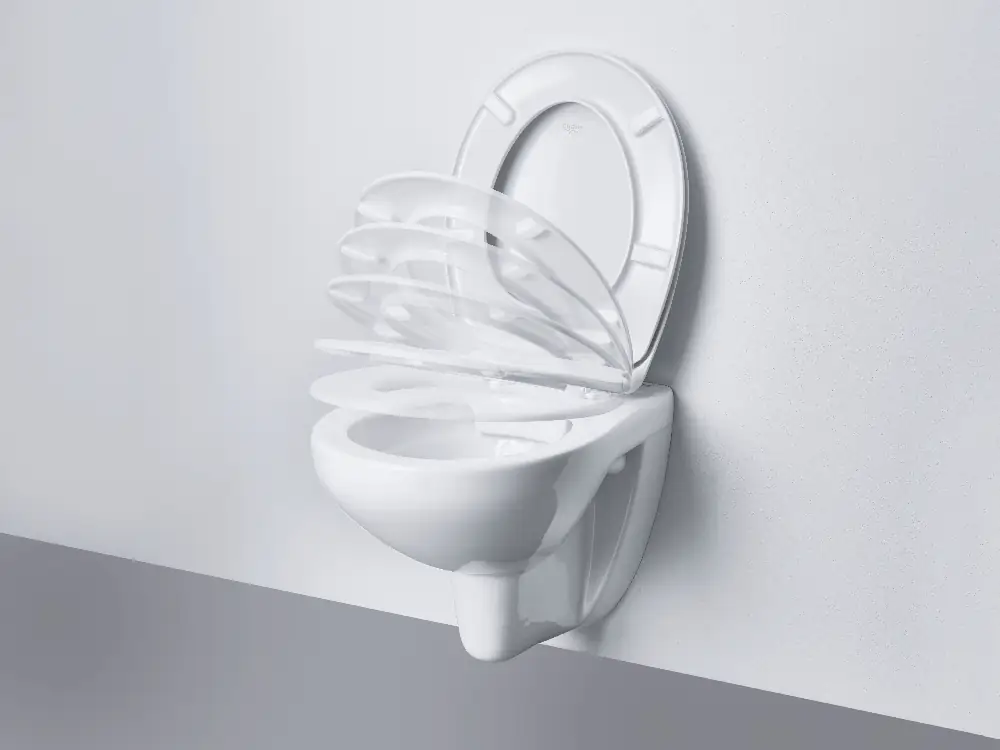 Grohe Wand-Tiefspül-WC Bau weiß, spülrandlos, inkl. WC-Sitz