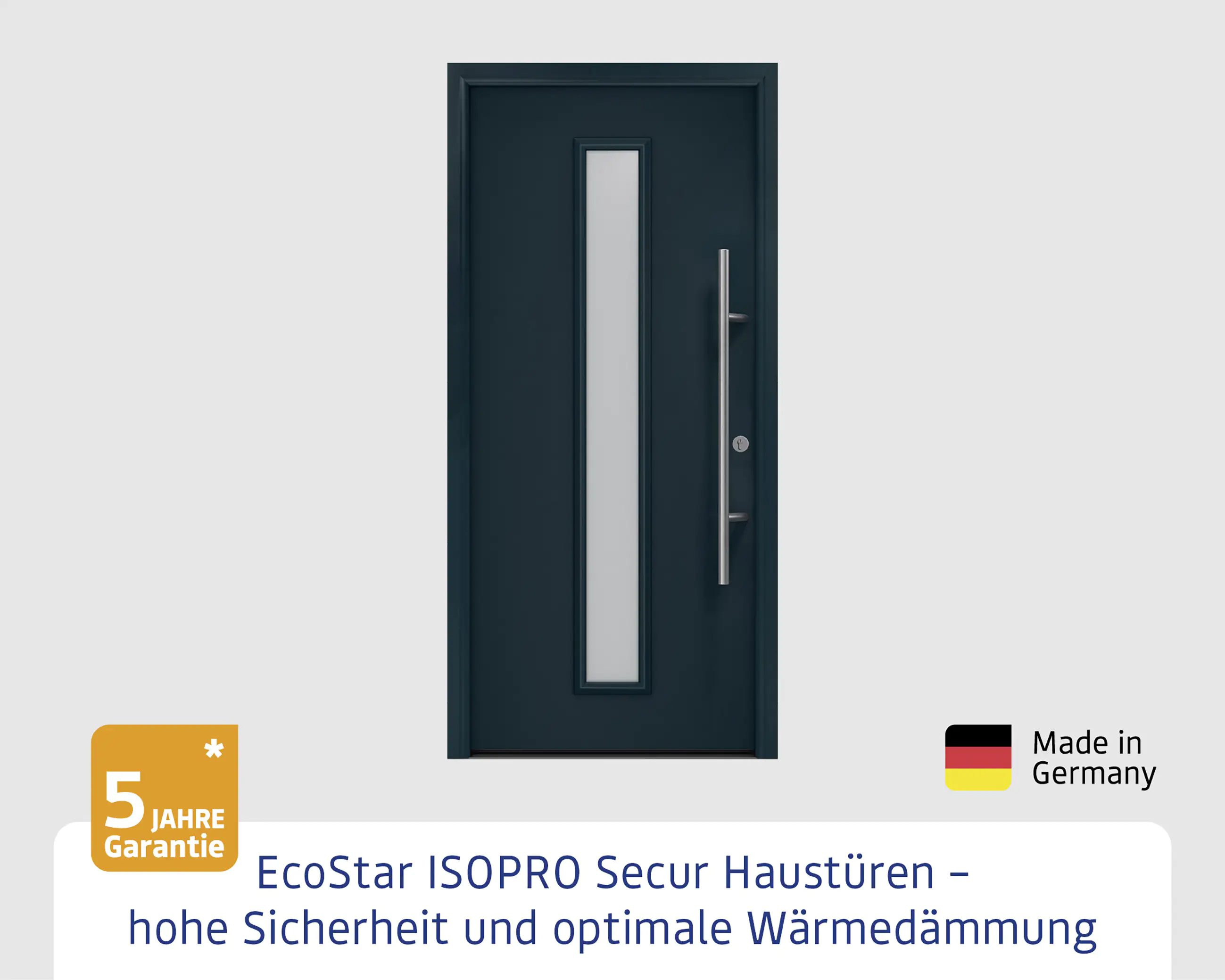 EcoStar Haustür ISOPRO Secur IPS 020 RC2 anthrazitgrau 110 x 210 cm