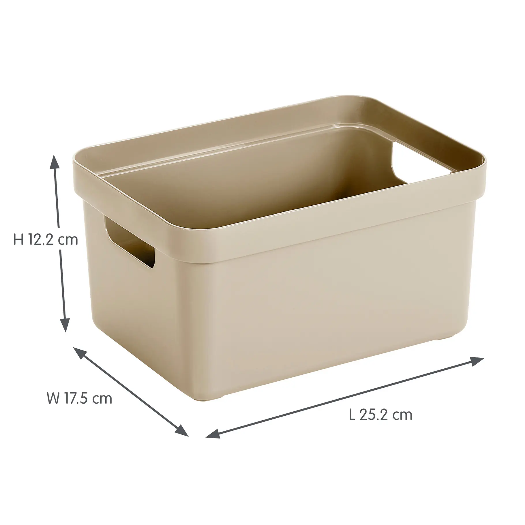 Sunware Aufbewahrungsbox Sigma Home mit Griffen 25,2 x 17,5 cm 5 L beige 3er Set