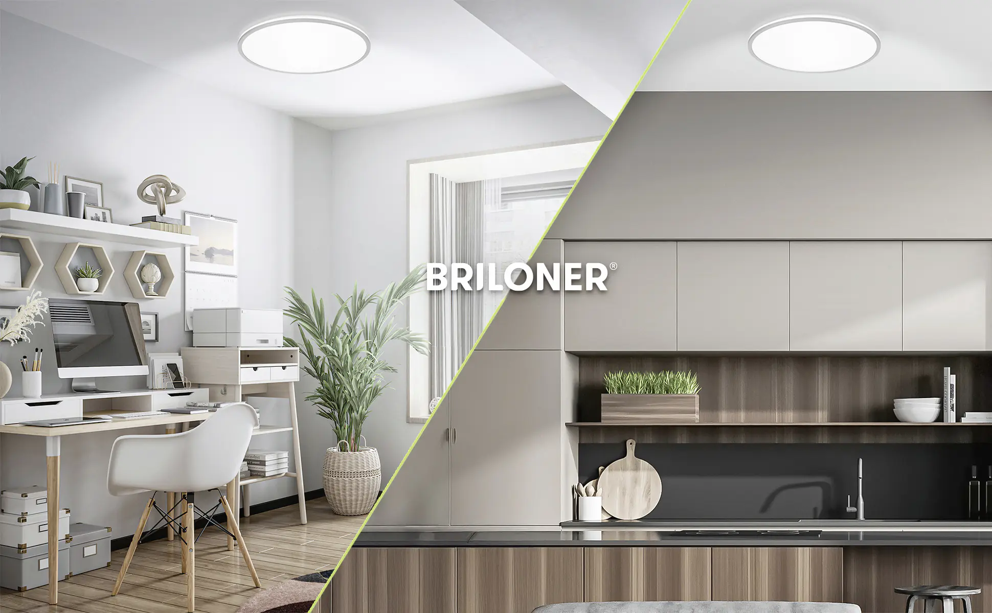 Briloner LED-Deckenleuchte Lana Ø 33 cm weiß-chrom neutralweiß