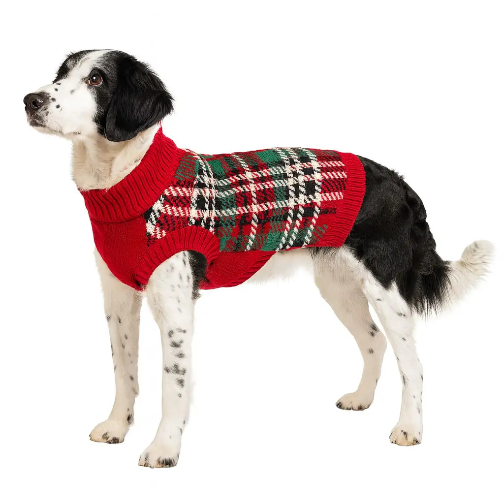 Wolters Hundebekleidung Strickpullover Karolinchen Karomuster weiß/rot/grün