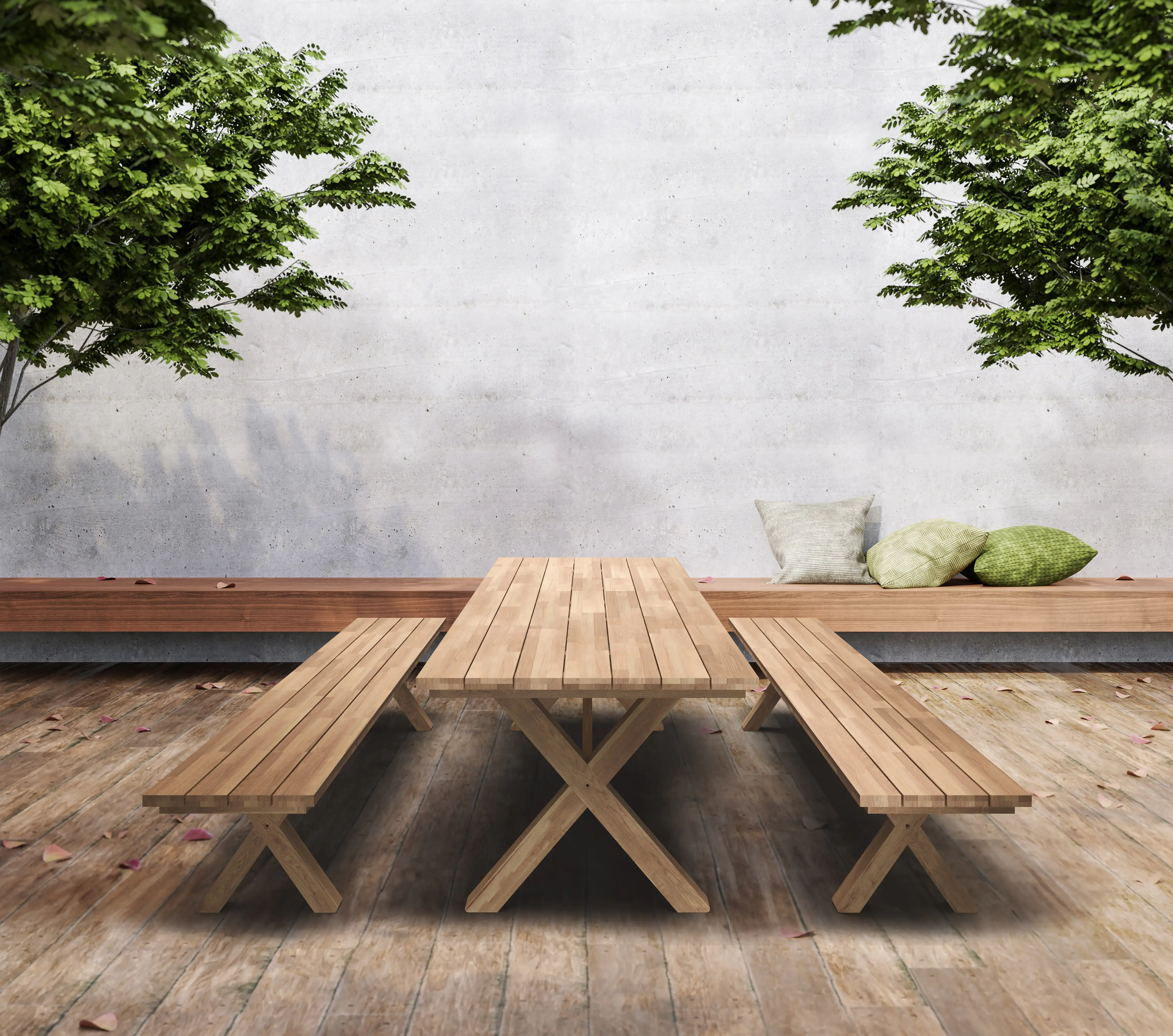 Primaster Gartentisch Manila Holz 220 x 90 x 75 cm