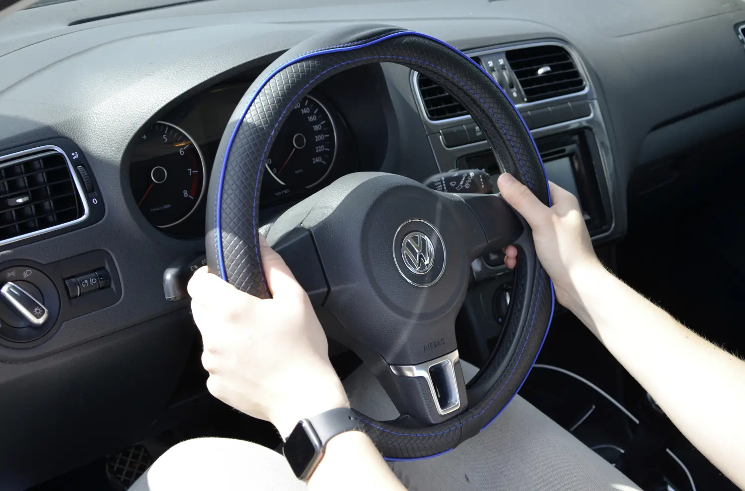 Cartrend Lenkradhülle Performance blau