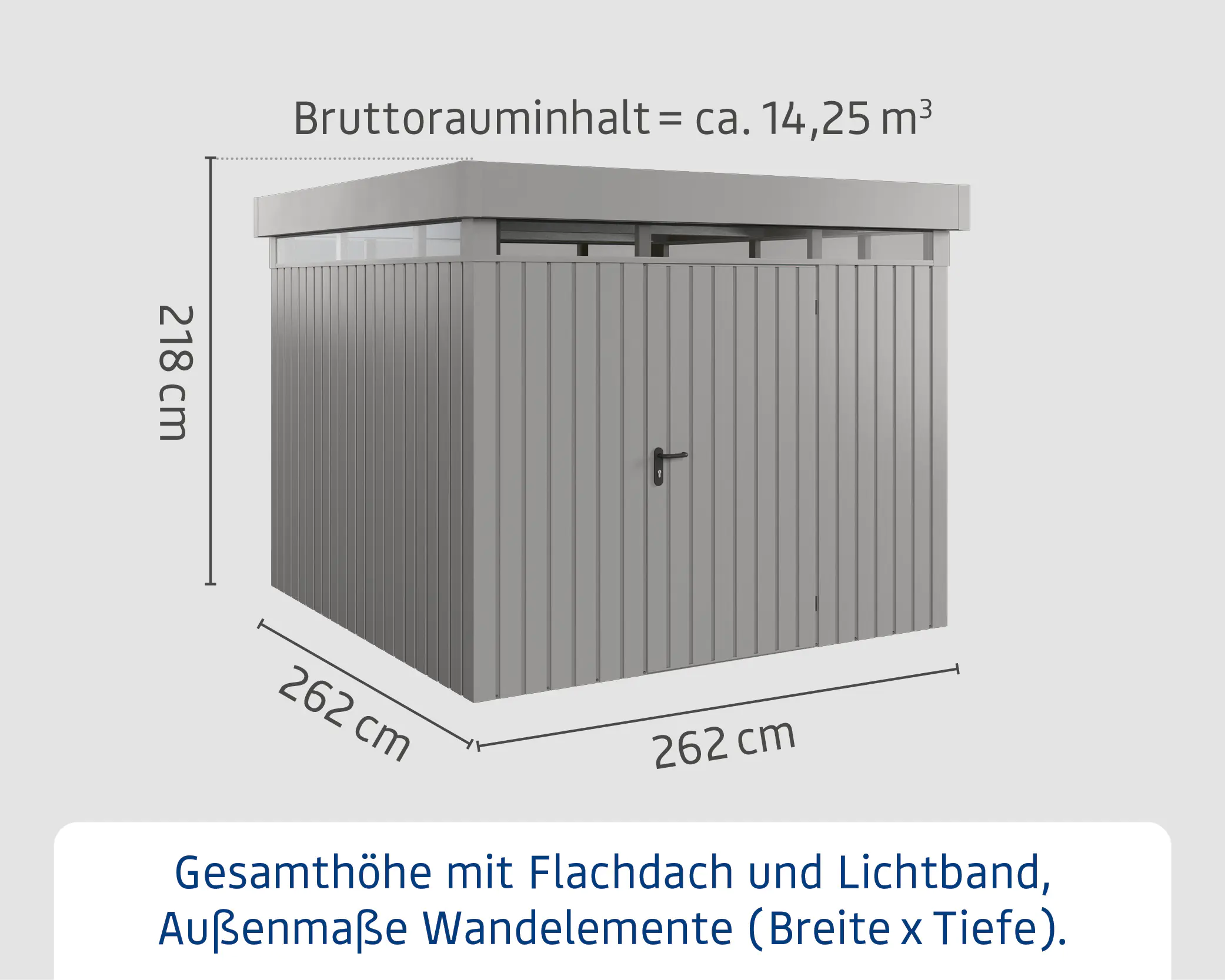 EcoStar Metallgerätehaus Euroline EFD10 LB graualuminium 262 x 262 cm 1-flg.