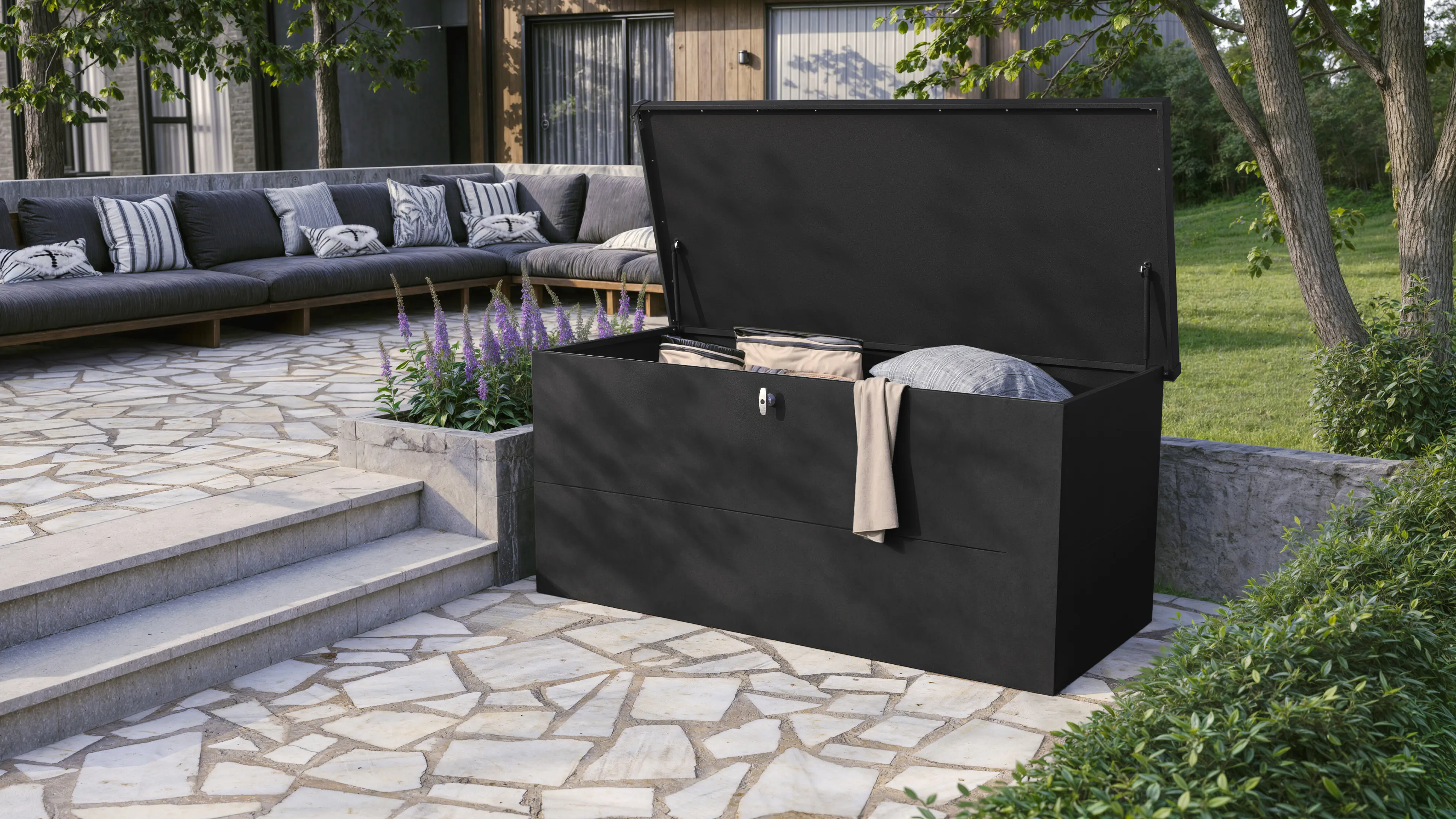 Telluria Auflagenbox Nevio 160 schwarz 165 x 85 cm