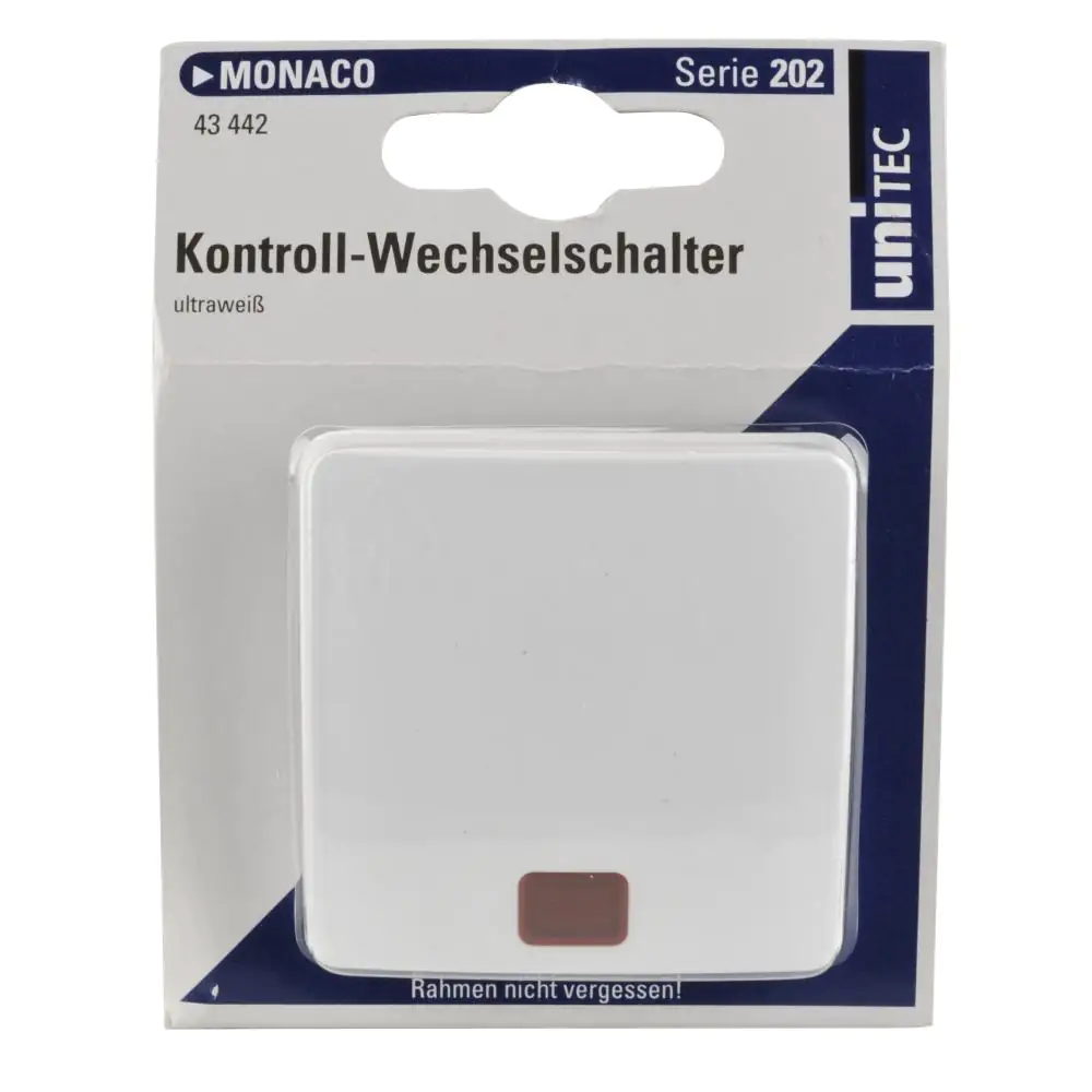 Unitec Kontroll-Wechselschalter Monaco mit Wippe ultraweiß