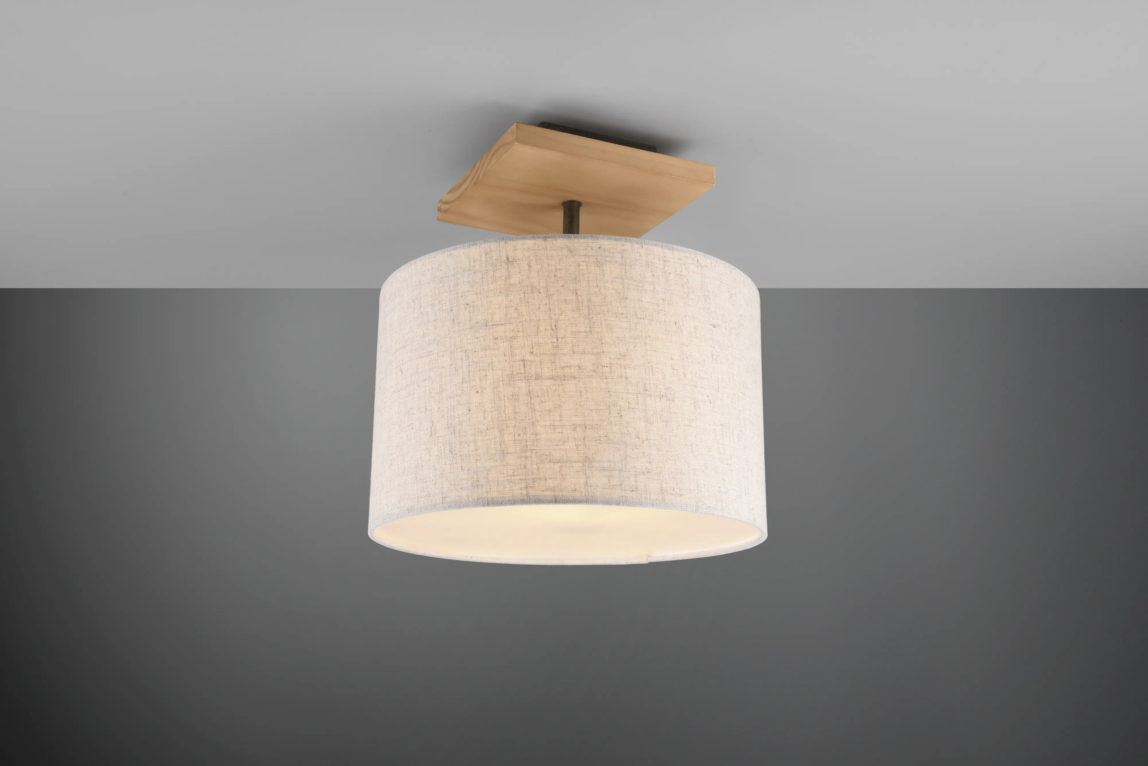 Trio Deckenleuchte Elmau nickel/holzfarbig 
