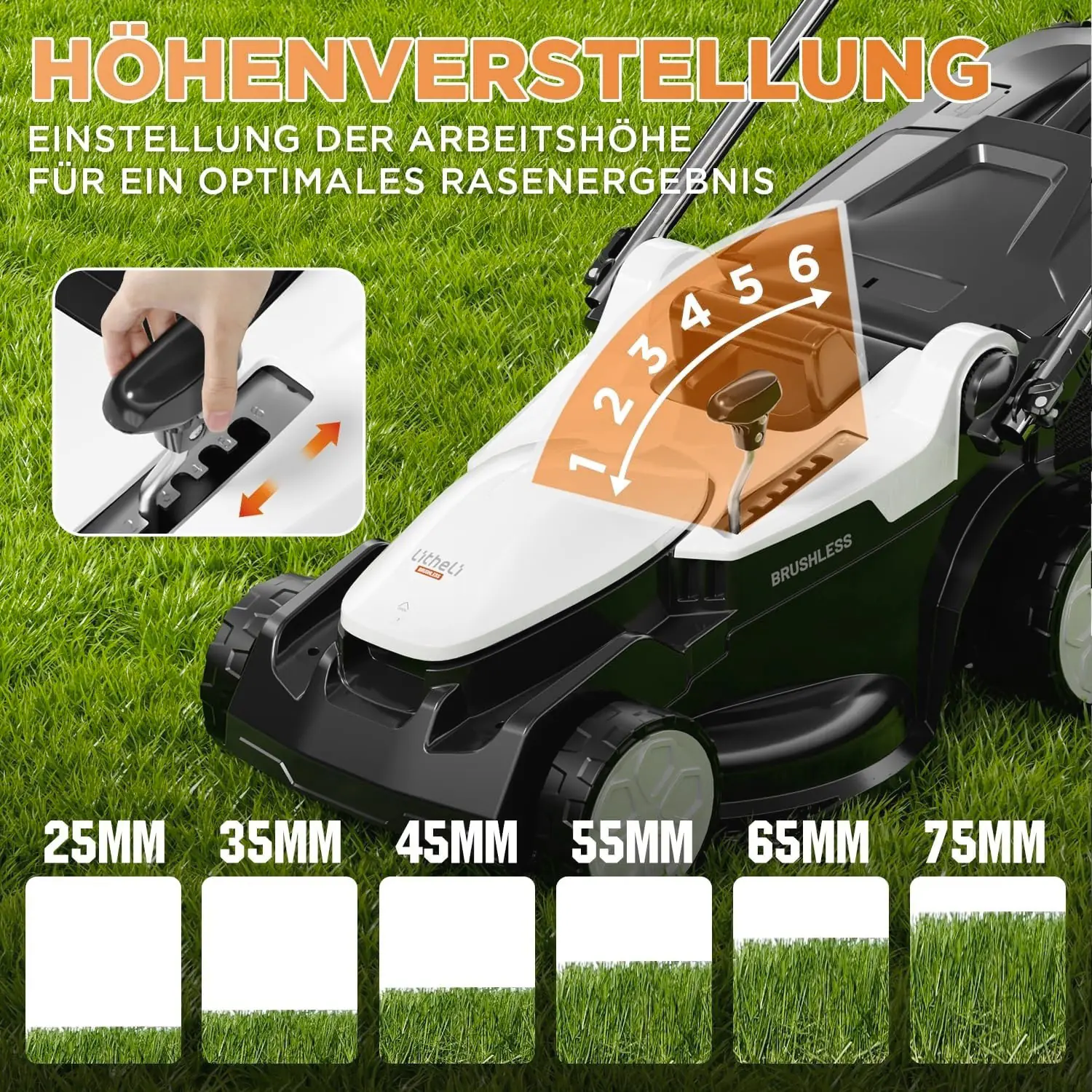 Litheli Akku-Rasenmäher U20 2 x 20V 37 cm Schnittbreite inkl. 2 Akkus