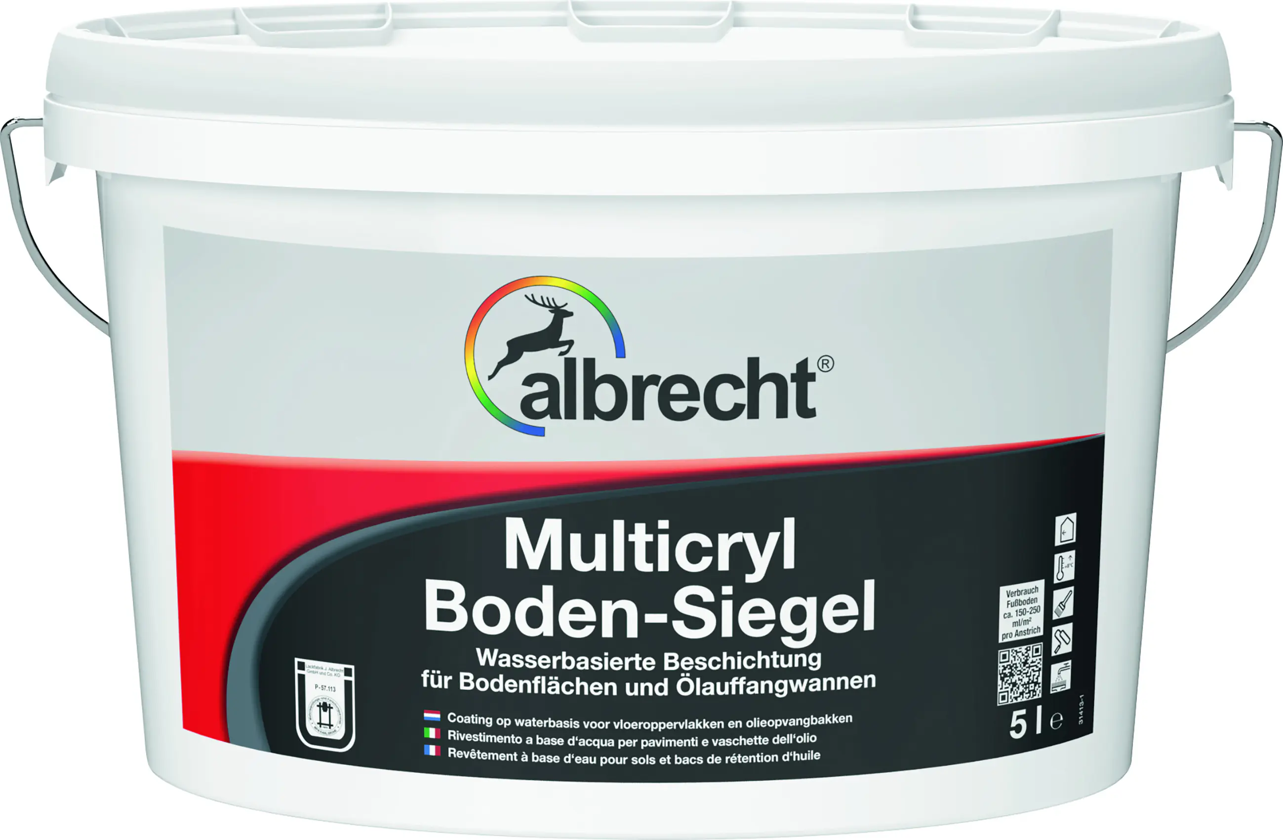 Albrecht  Multicryl Boden-Siegel Ölstopp 5 L kieselgrau