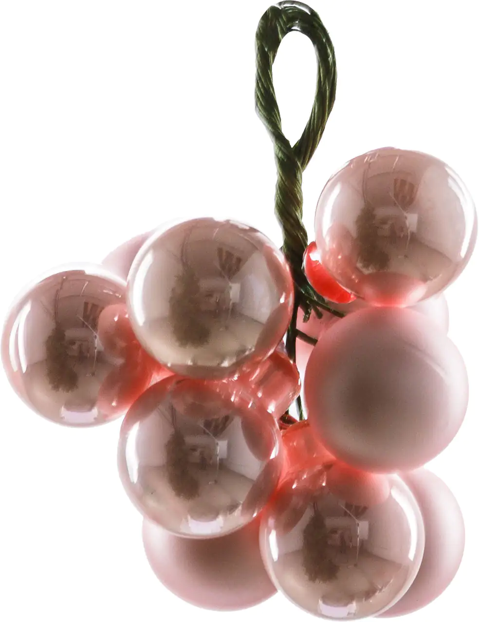 TrendLine Weihnachtskugeln aus Glas auf Draht Ø 2 cm puderrosa 10 Stück