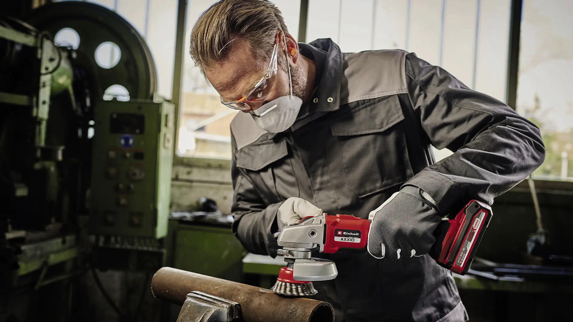 Einhell Professional Akku-Winkelschleifer AXXIO 18/125 Solo 18 V