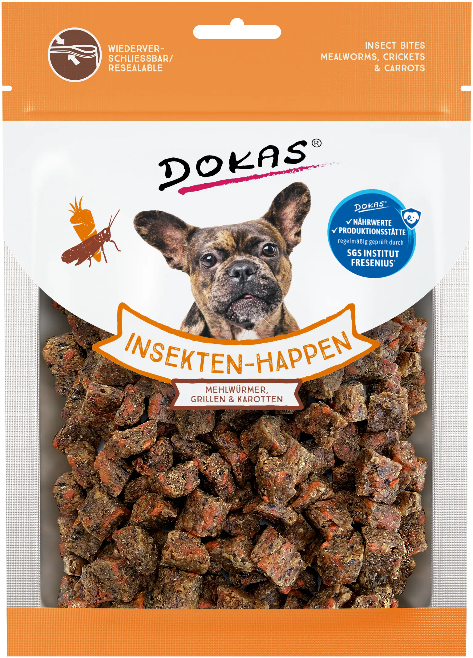 Dokas Insekten-Happen Mehlwürmer Grillen Karotte 100 g