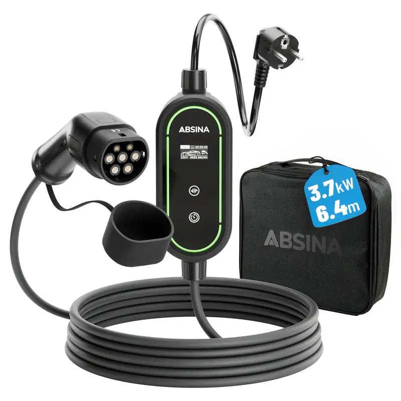 Absina mobile Ladestation Wallbox Typ 2 3,7 kW 6,4 m Kabel