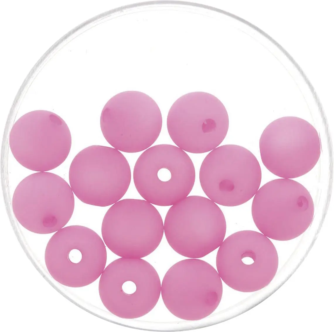 Glorex Perle Polaris 8 mm 15 Stück, matt pink