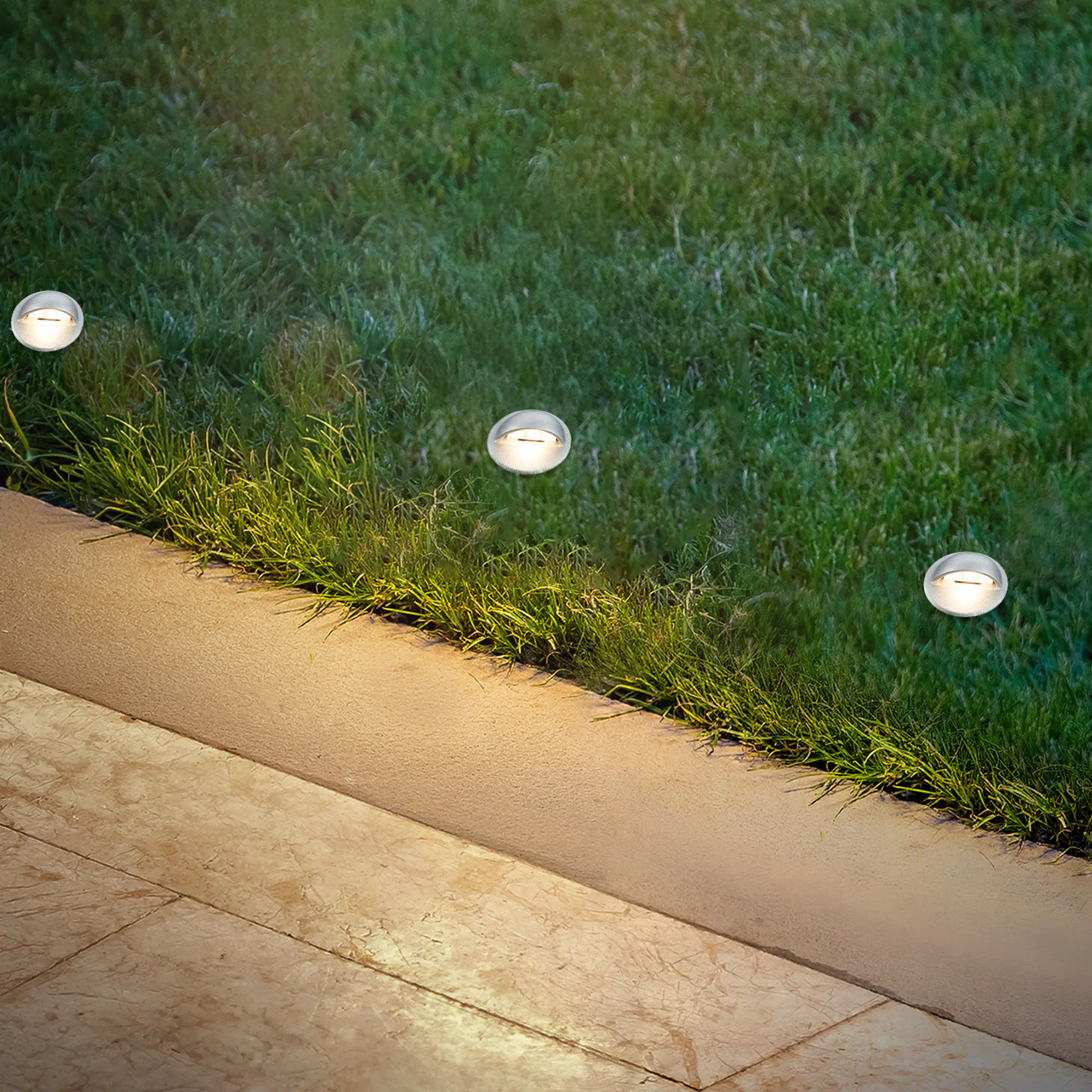 Briloner LED Außen-Bodenstrahler Teak Connect to Shine 3er Ergänzungsset 10 W warmweiß