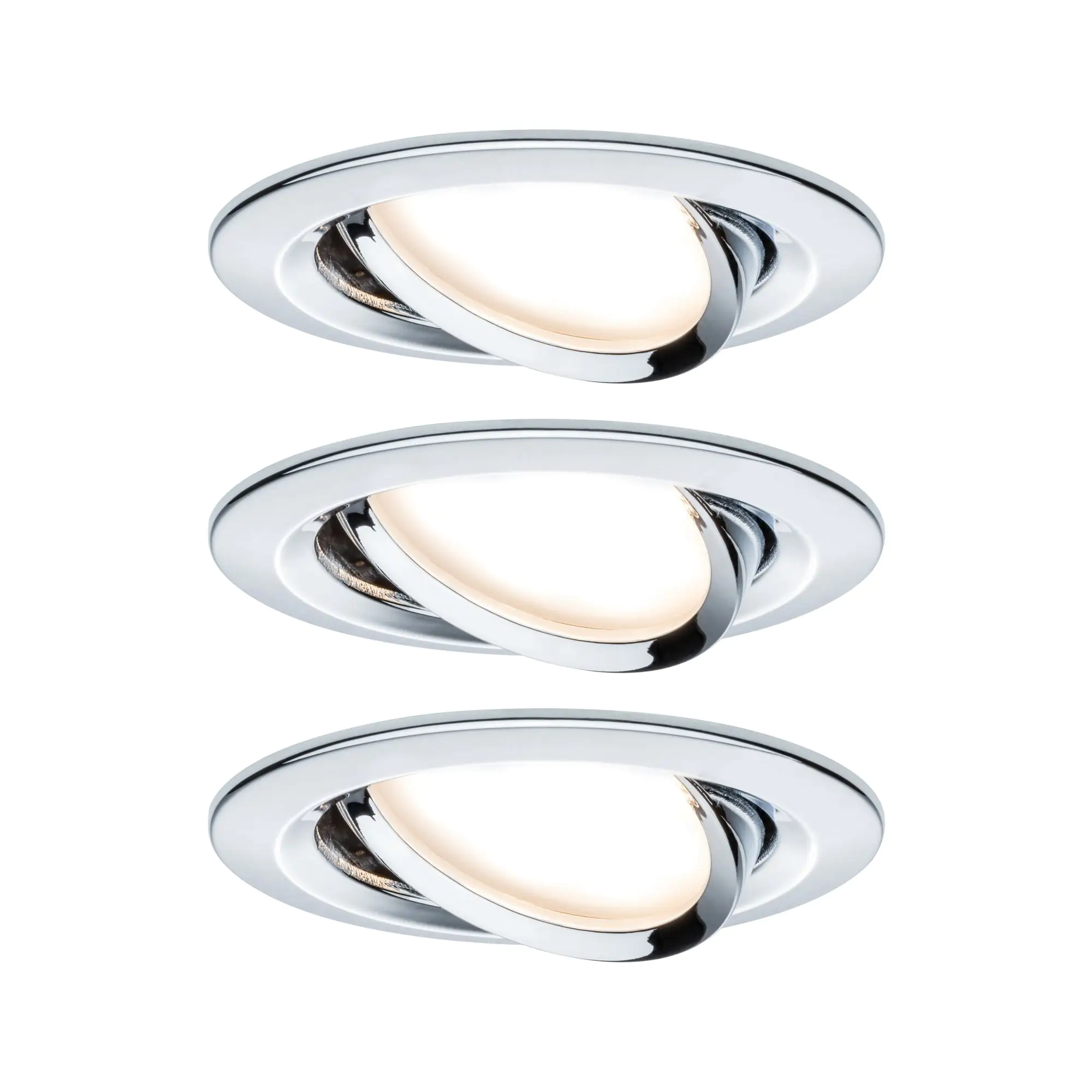 Paulmann LED Einbauleuchte Nova Coin 3er Set chrom 8,4 cm dimmbar warmweiß