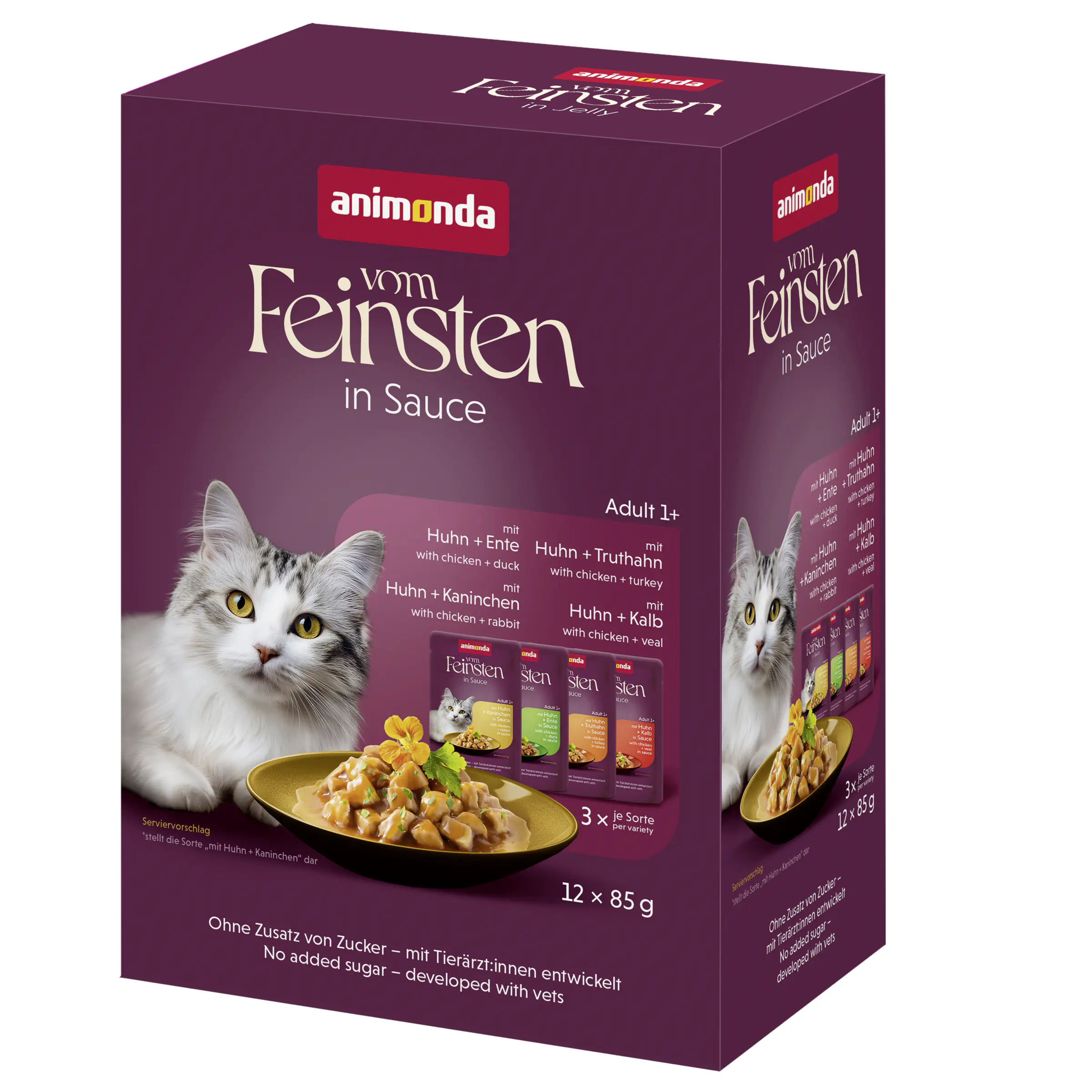 Animonda vom Feinsten Raffinesse Katzennassfutter Adult 12 x 85 g Mix in Sauce