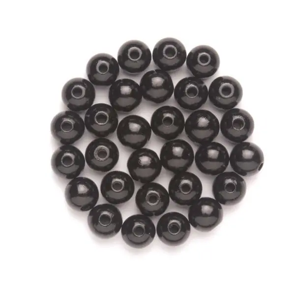 Glorex Holzperle schwarz 10 mm - 47 Stück