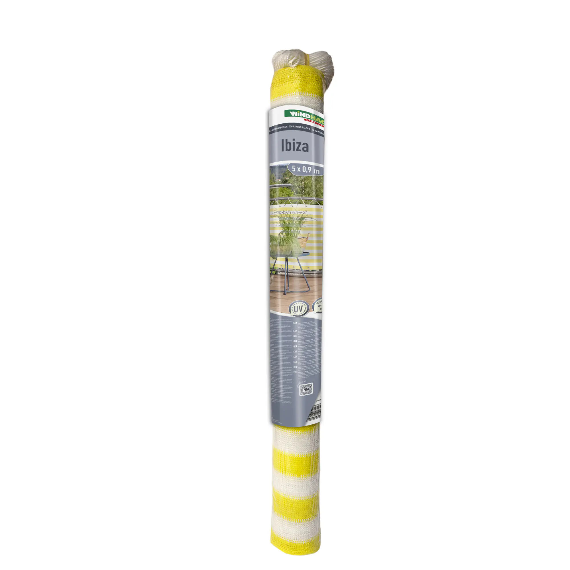 Windhager Balkonsichtschutz Ibiza 0,9 x 5 m gelb/weiß