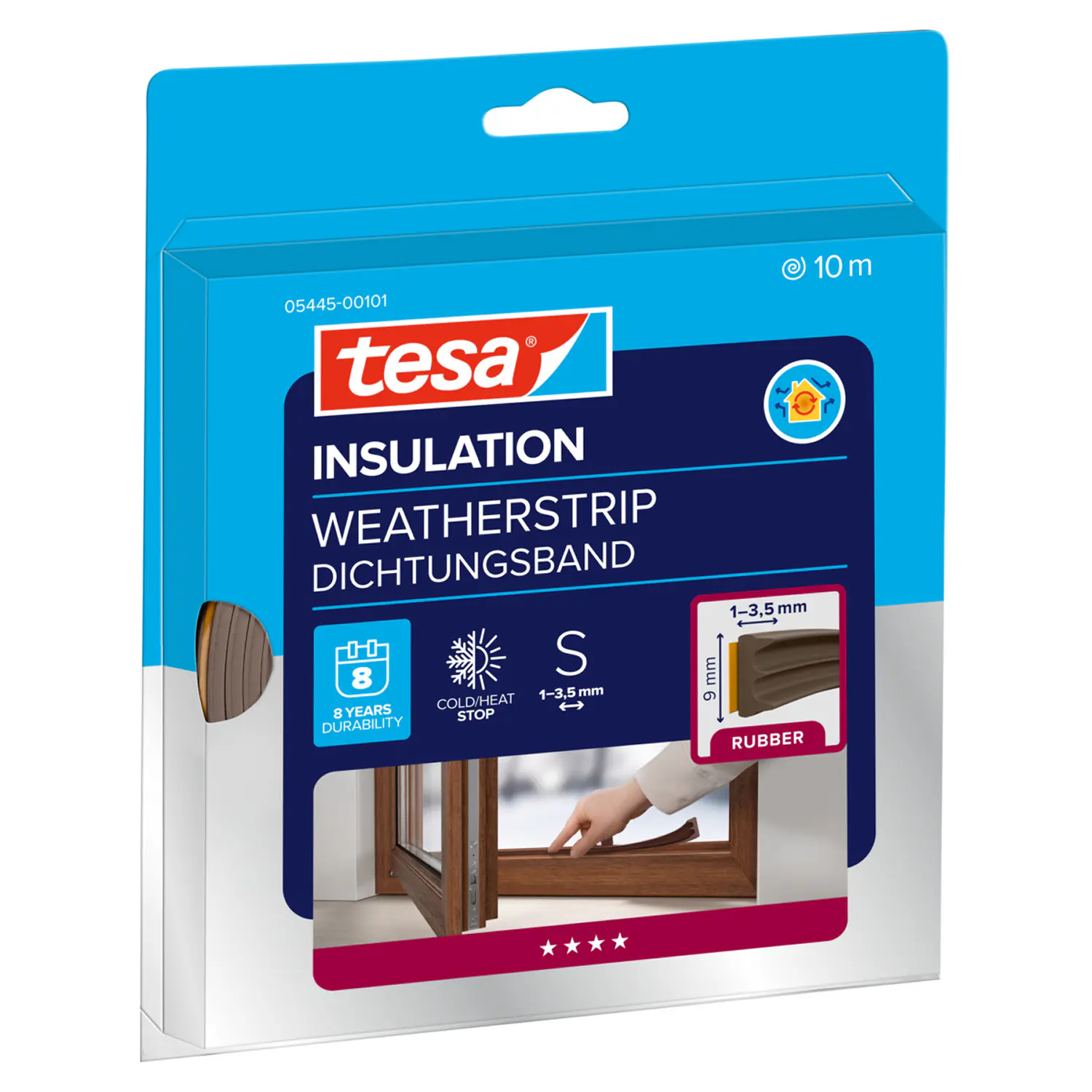 tesa Gummidichtung E-Profil Classic 10 m braun