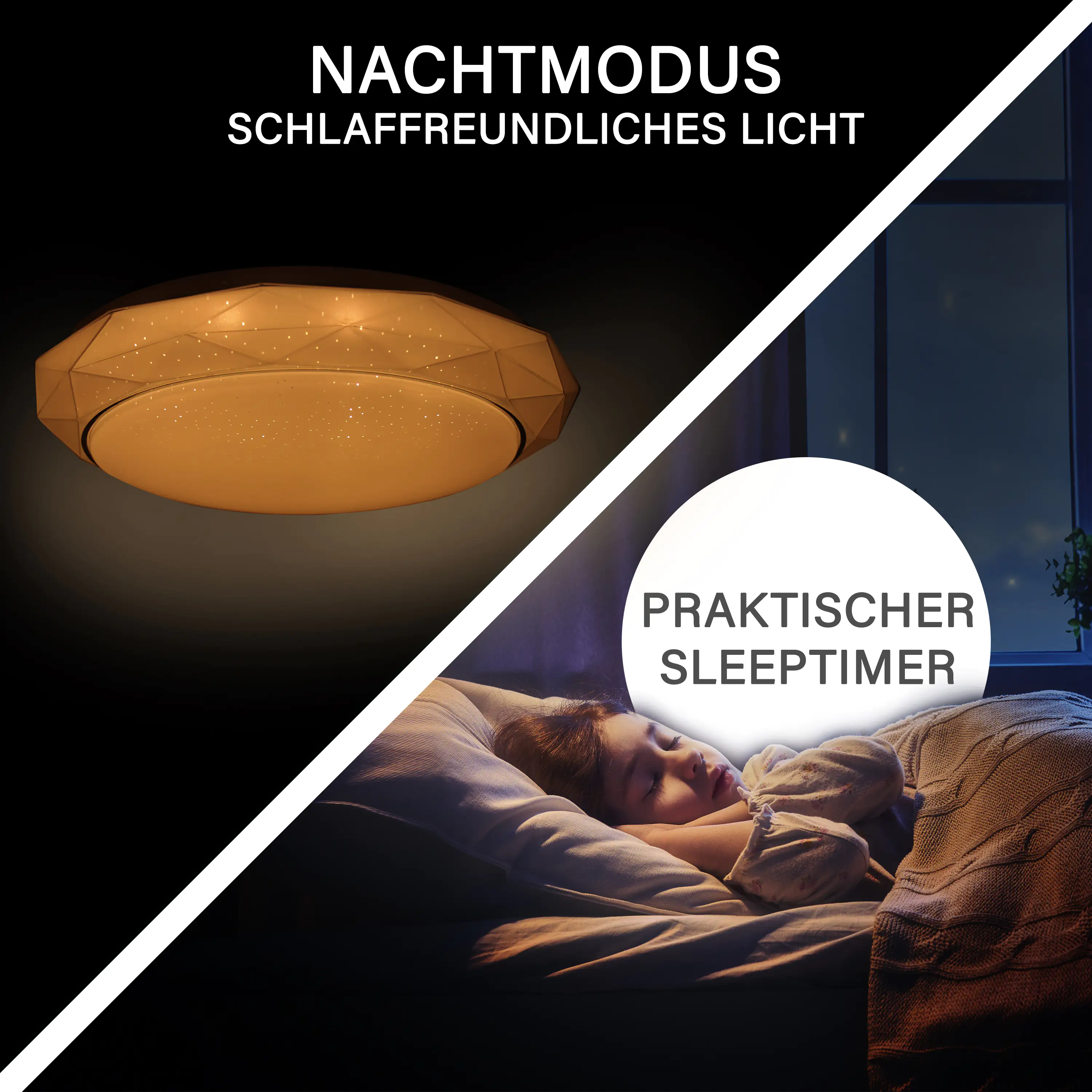 MegaLight LED Deckenleuchte Shining Bort weiß 33 cm